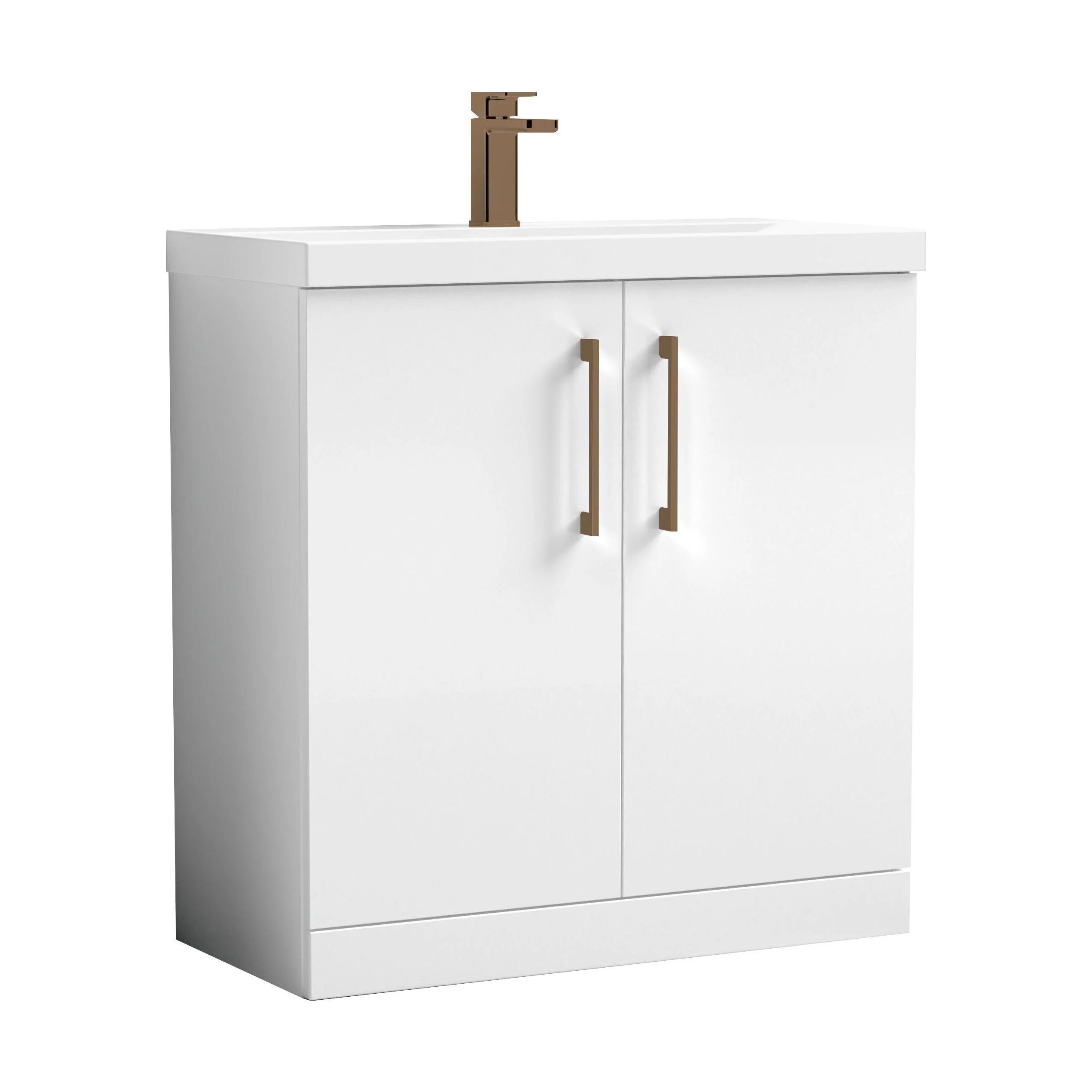 Bramshall Floor Standing 2 Door Vanity Basin Unit with Mid-Edge Basin, 800mm, Choice of Colour and Handle Finish - Image 11