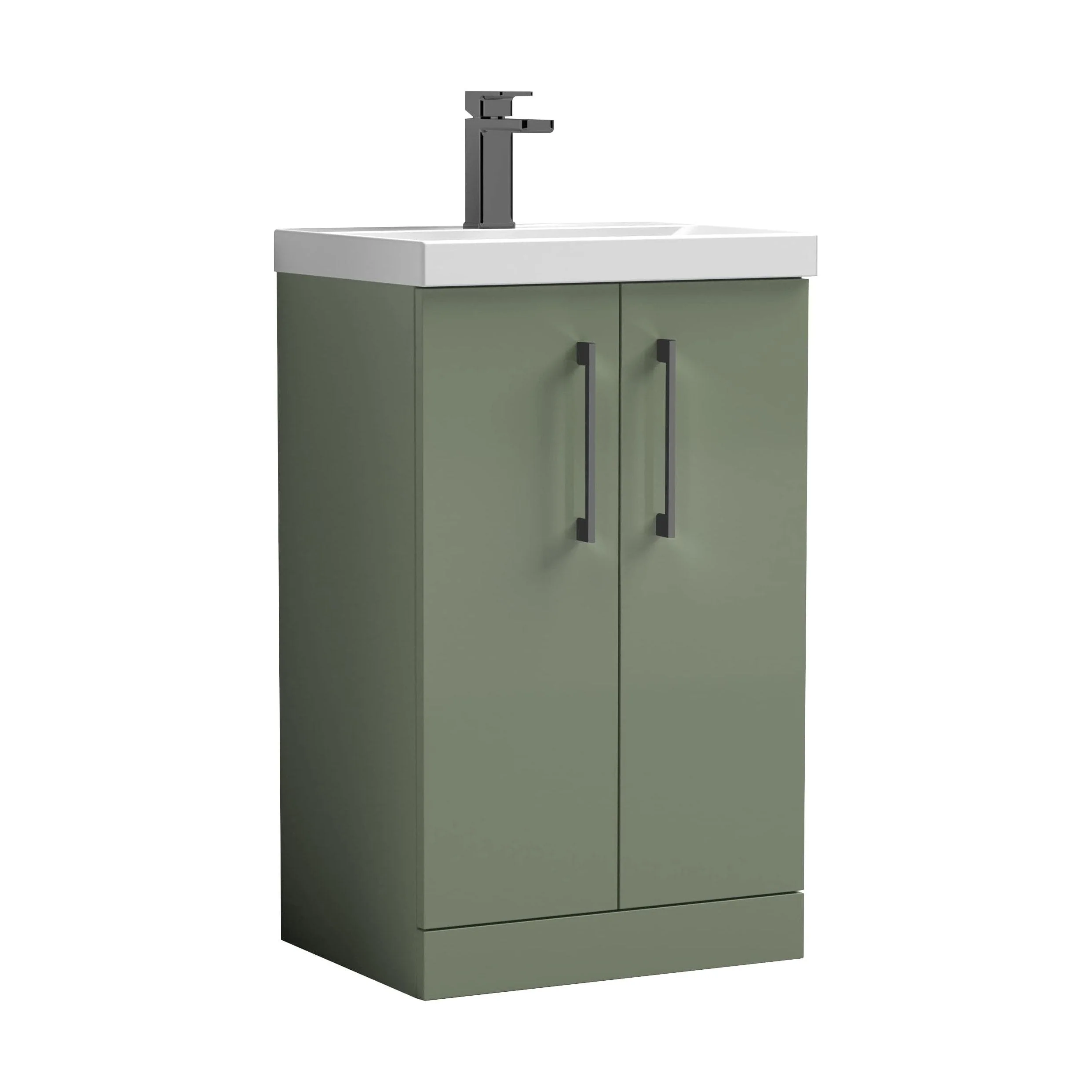 Bramshall Floor Standing 2 Door Vanity Basin Unit with Mid-Edge Basin, 800mm, Choice of Colour and Handle Finish - Image 112