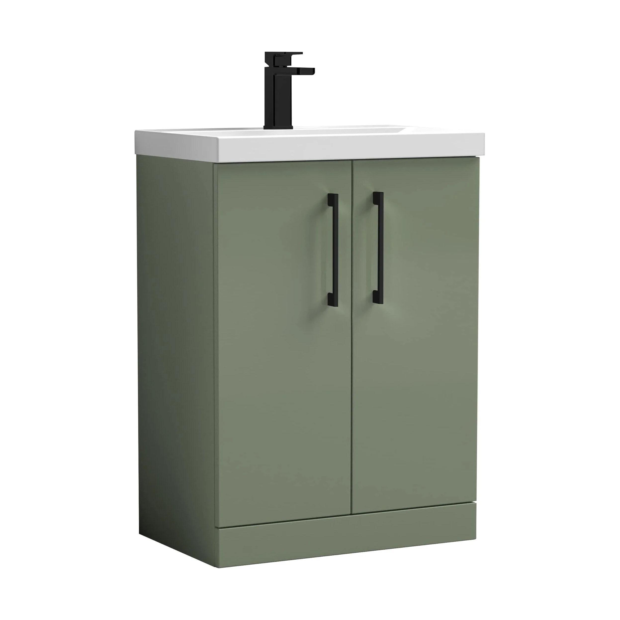 Bramshall Floor Standing 2 Door Vanity Basin Unit with Mid-Edge Basin, 800mm, Choice of Colour and Handle Finish - Image 114