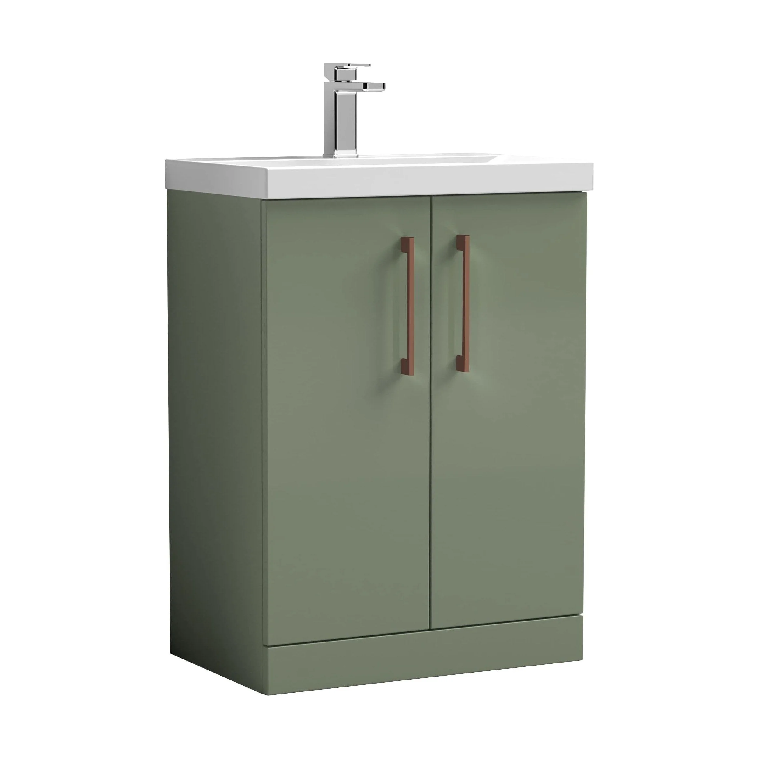 Bramshall Floor Standing 2 Door Vanity Basin Unit with Mid-Edge Basin, 800mm, Choice of Colour and Handle Finish - Image 115