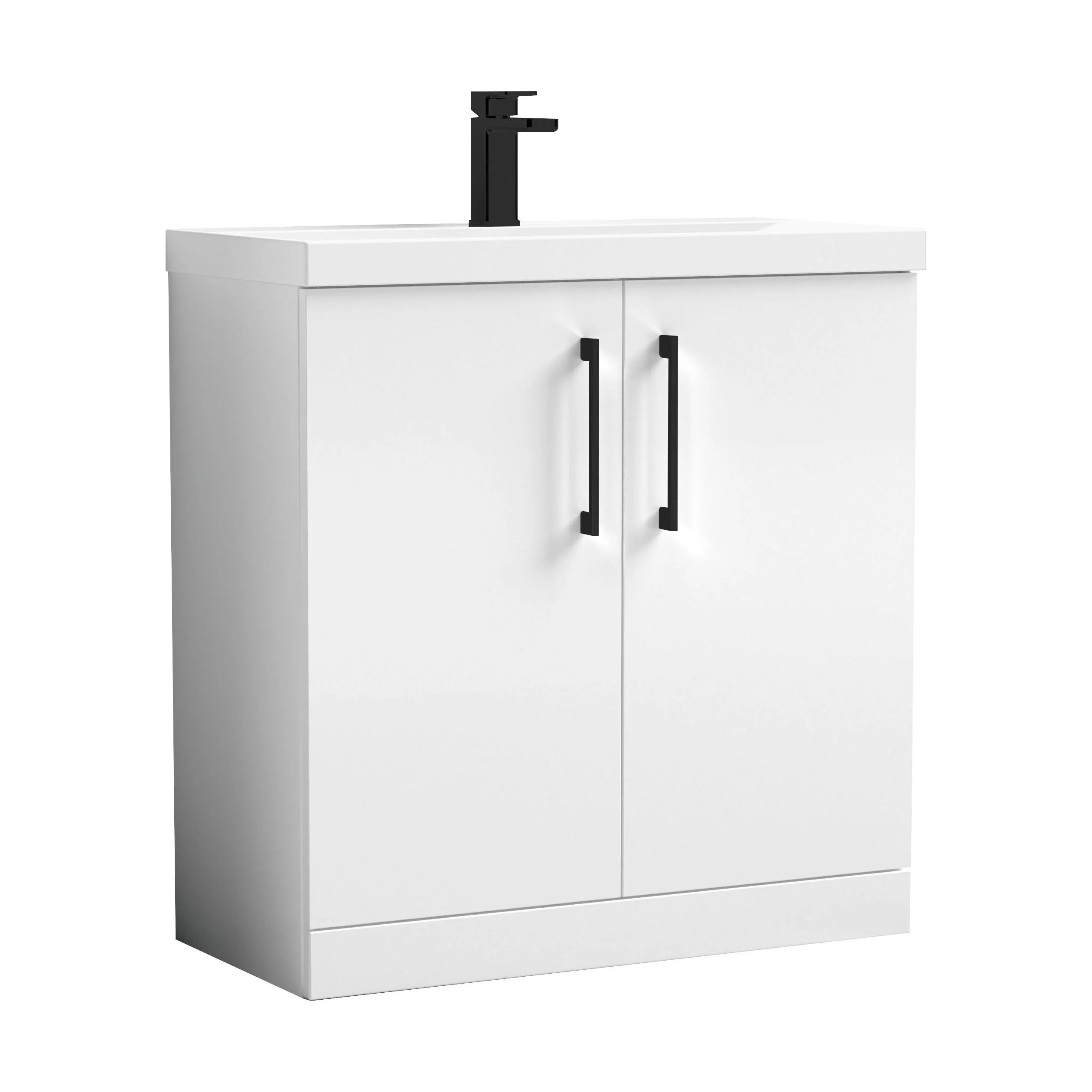 Bramshall Floor Standing 2 Door Vanity Basin Unit with Mid-Edge Basin, 800mm, Choice of Colour and Handle Finish - Image 13