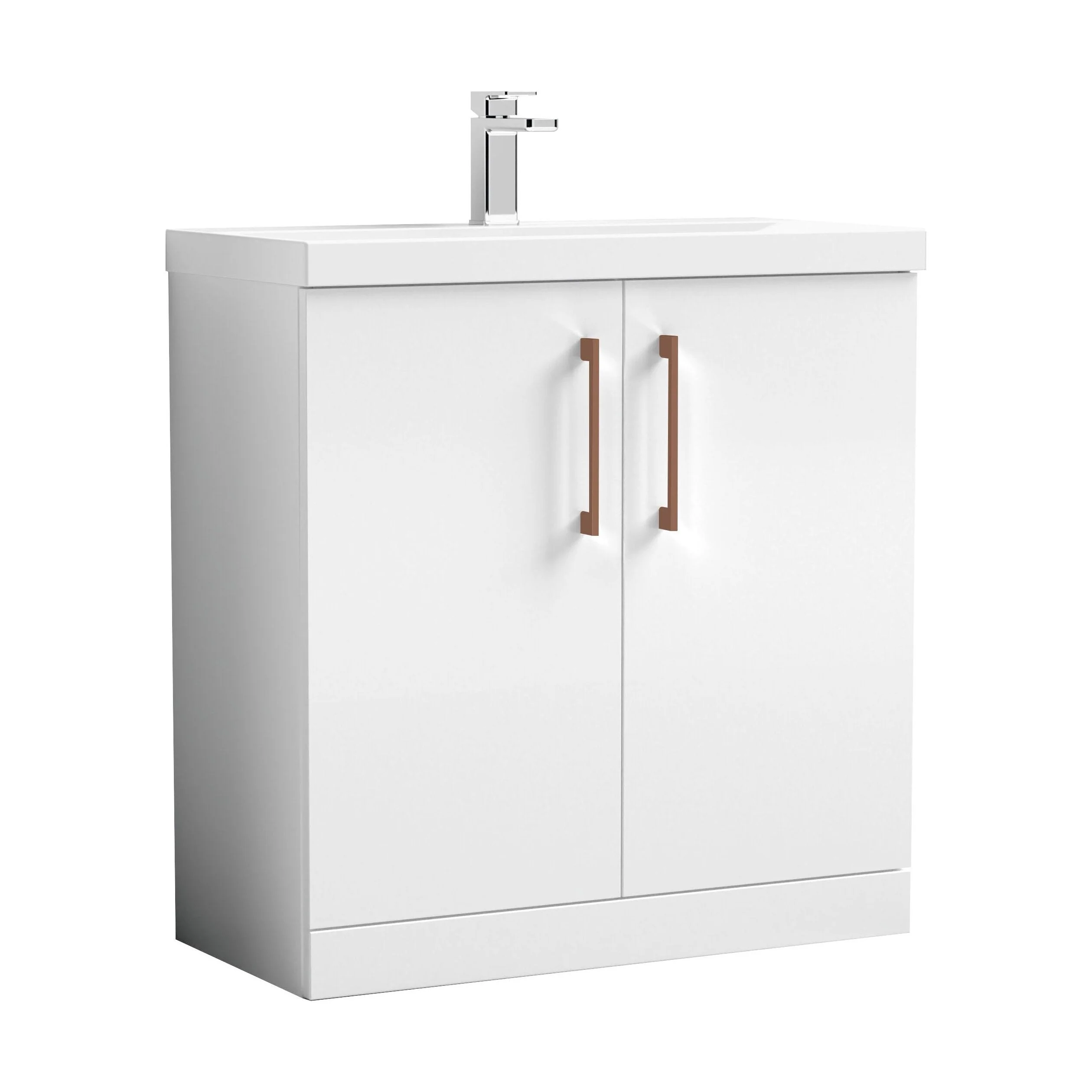 Bramshall Floor Standing 2 Door Vanity Basin Unit with Mid-Edge Basin, 800mm, Choice of Colour and Handle Finish - Image 14