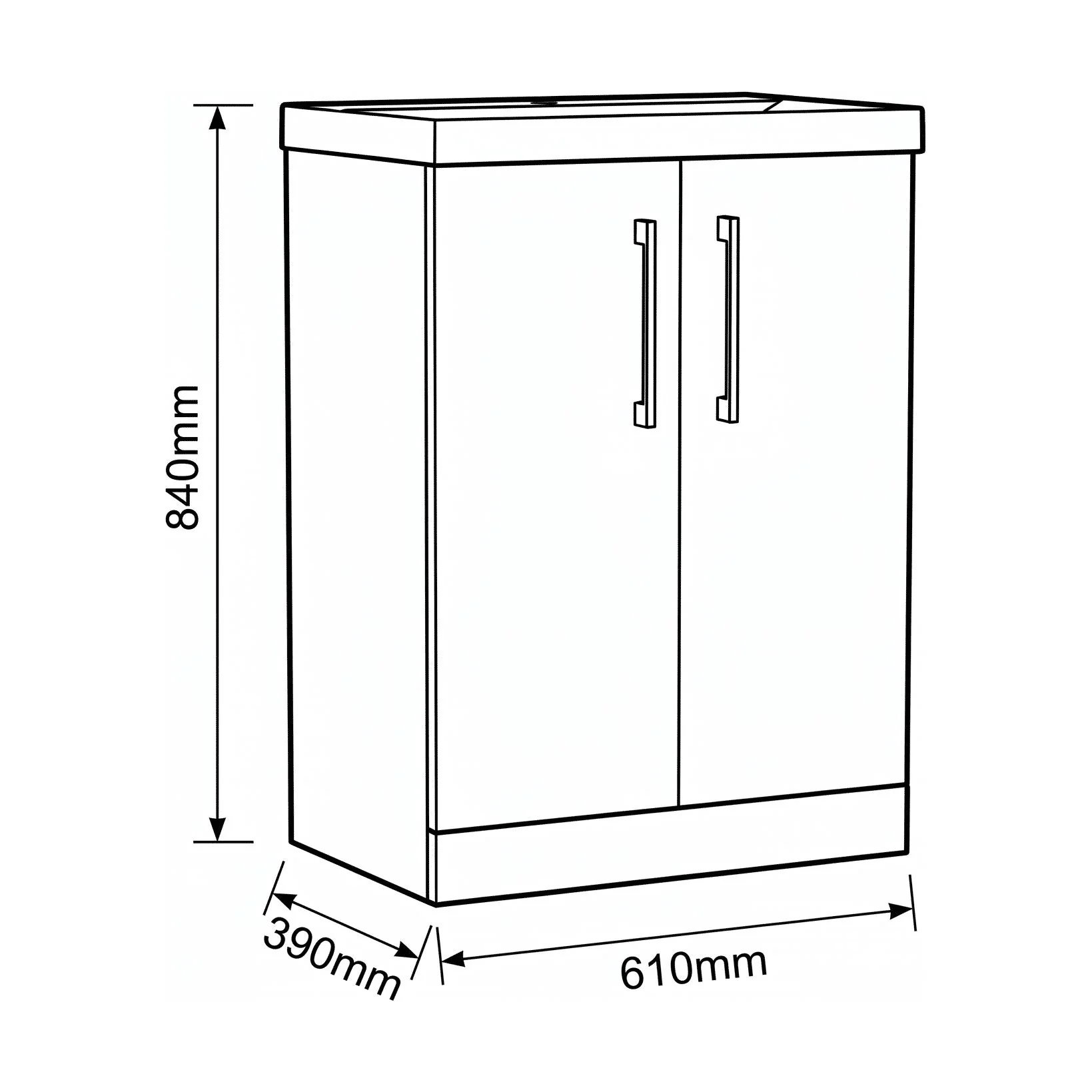 Bramshall Floor Standing 2 Door Vanity Basin Unit with Mid-Edge Basin, 800mm, Choice of Colour and Handle Finish - Image 145