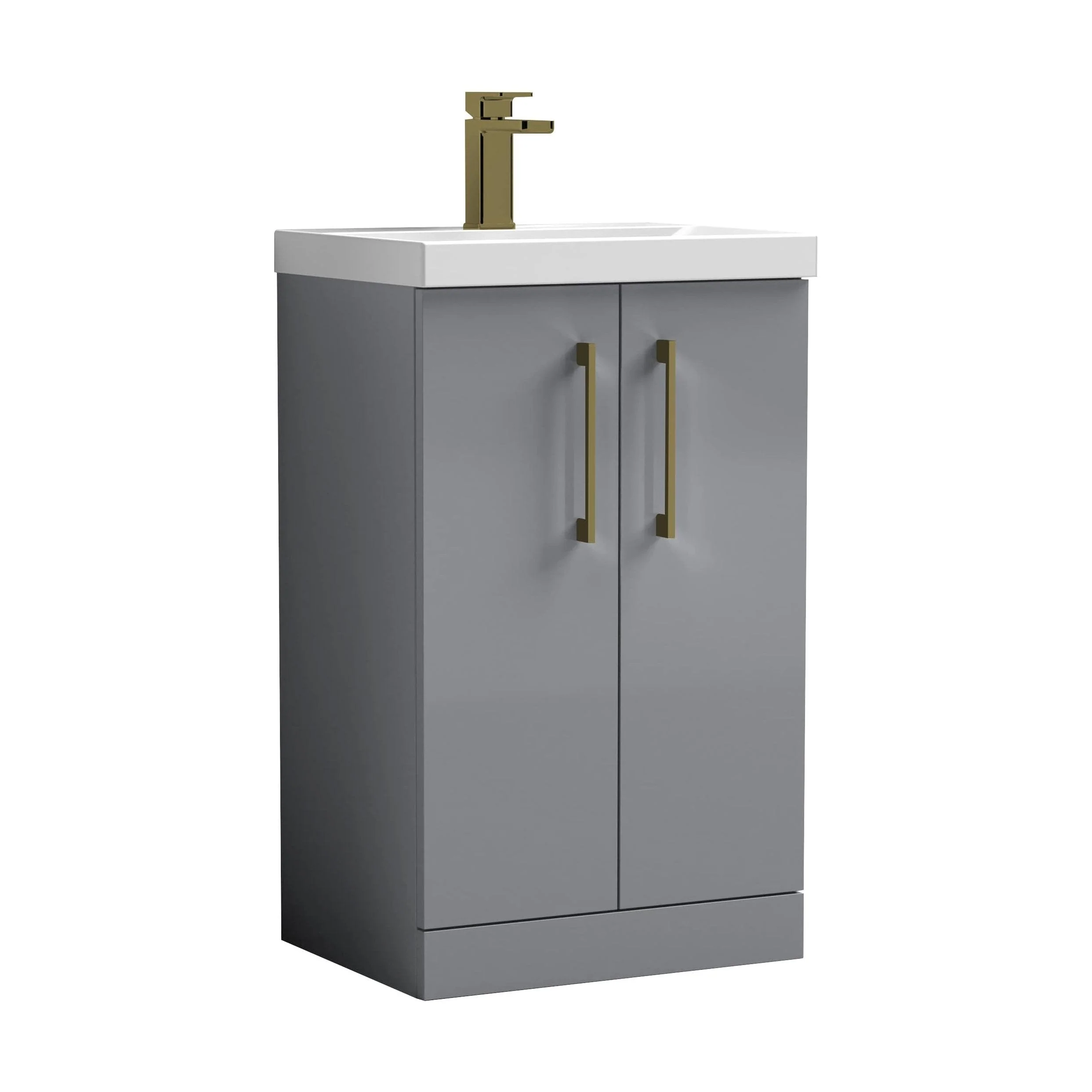 Bramshall Floor Standing 2 Door Vanity Basin Unit with Mid-Edge Basin, 800mm, Choice of Colour and Handle Finish - Image 31
