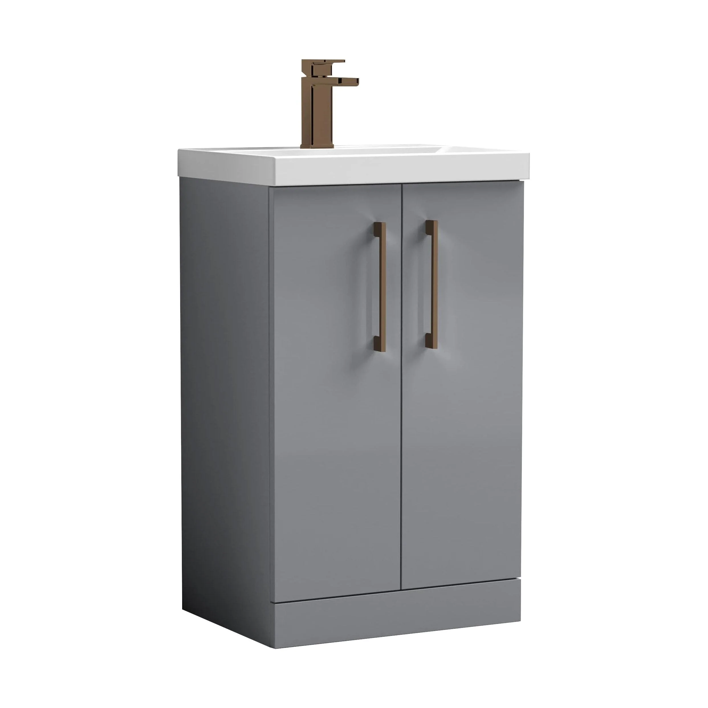 Bramshall Floor Standing 2 Door Vanity Basin Unit with Mid-Edge Basin, 800mm, Choice of Colour and Handle Finish - Image 34