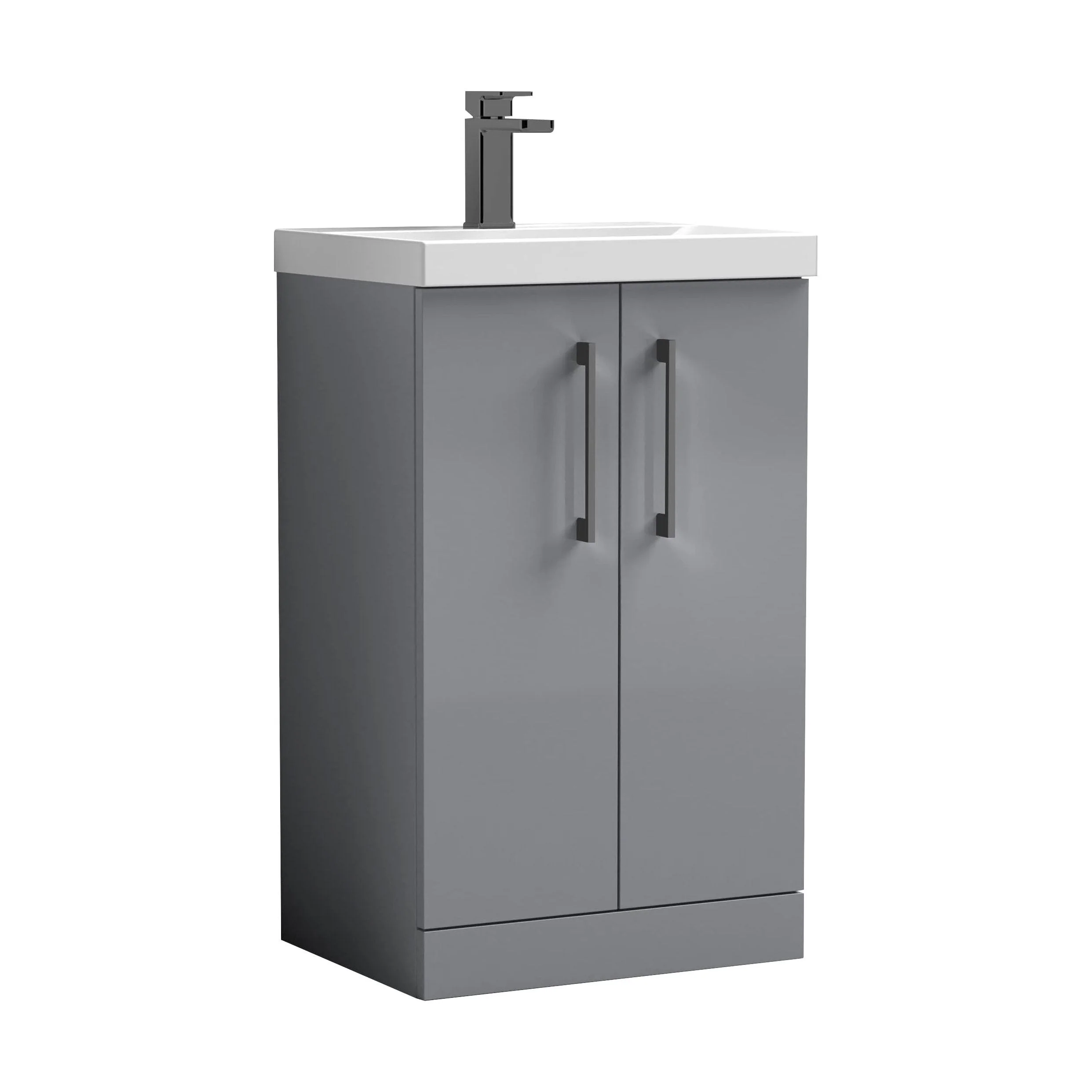 Bramshall Floor Standing 2 Door Vanity Basin Unit with Mid-Edge Basin, 800mm, Choice of Colour and Handle Finish - Image 35