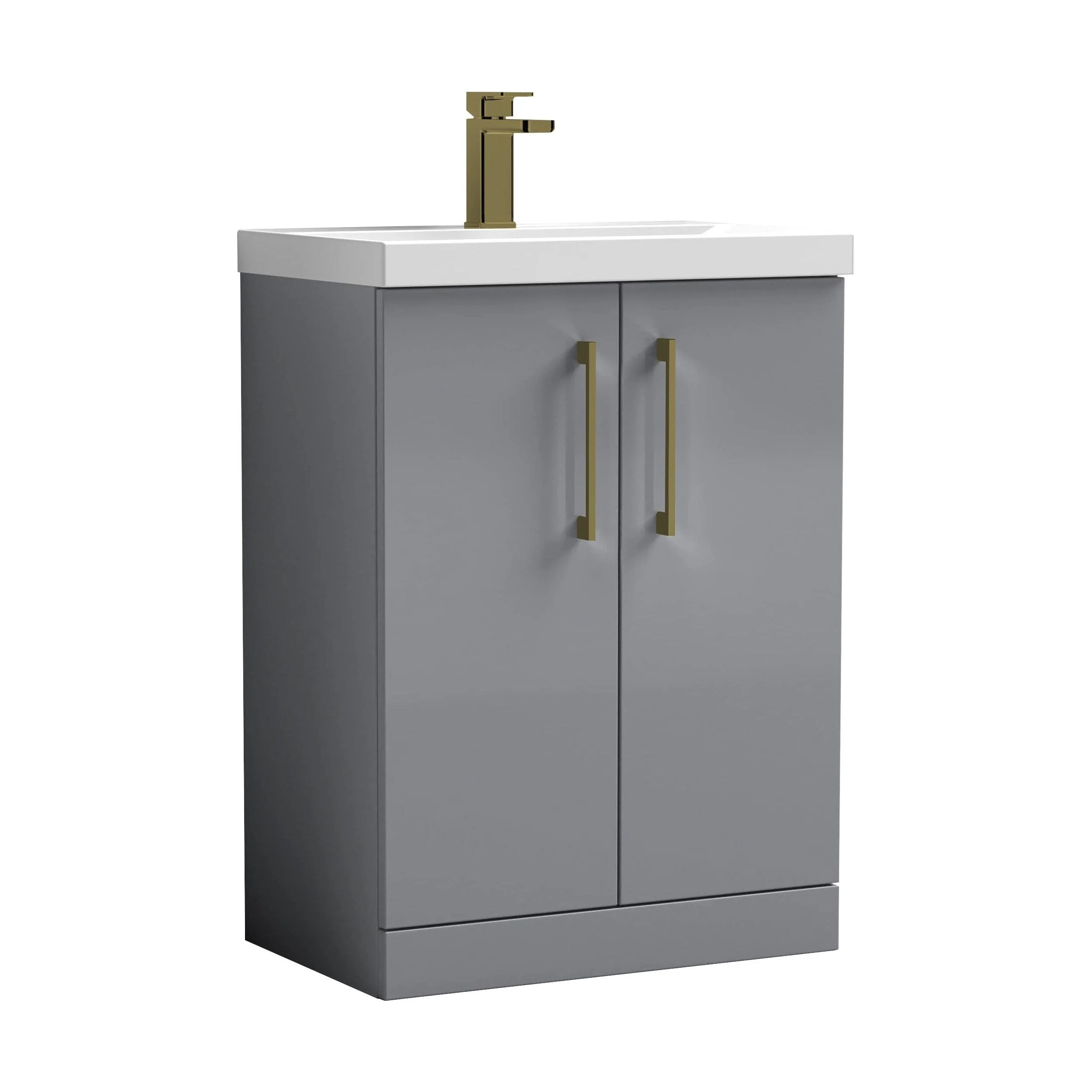 Bramshall Floor Standing 2 Door Vanity Basin Unit with Mid-Edge Basin, 800mm, Choice of Colour and Handle Finish - Image 36