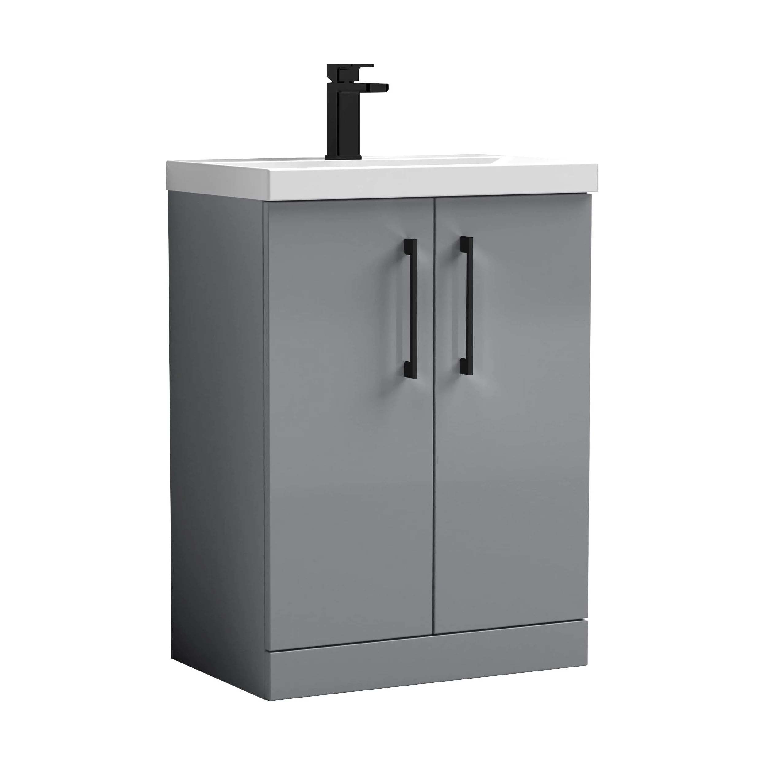 Bramshall Floor Standing 2 Door Vanity Basin Unit with Mid-Edge Basin, 800mm, Choice of Colour and Handle Finish - Image 37