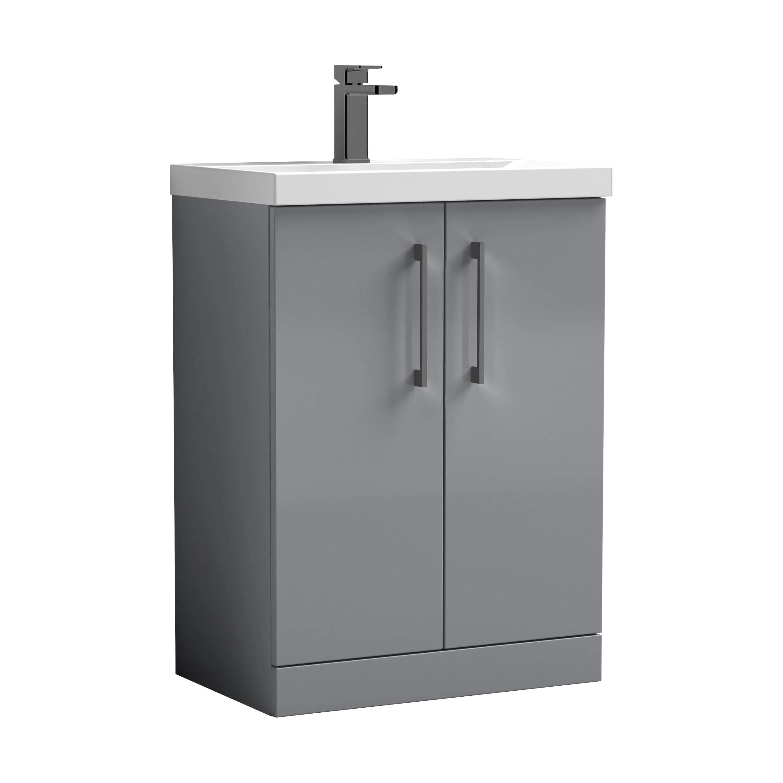 Bramshall Floor Standing 2 Door Vanity Basin Unit with Mid-Edge Basin, 800mm, Choice of Colour and Handle Finish - Image 39