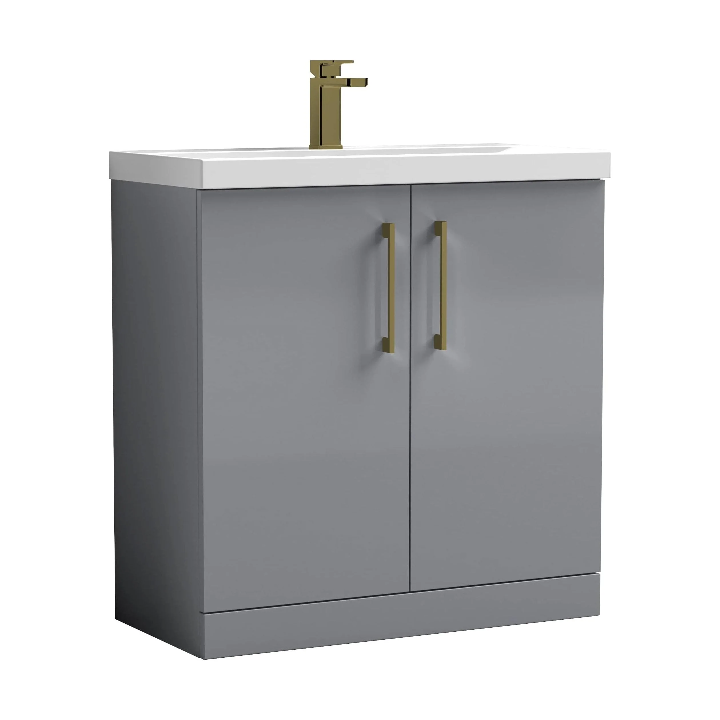 Bramshall Floor Standing 2 Door Vanity Basin Unit with Mid-Edge Basin, 800mm, Choice of Colour and Handle Finish - Image 40