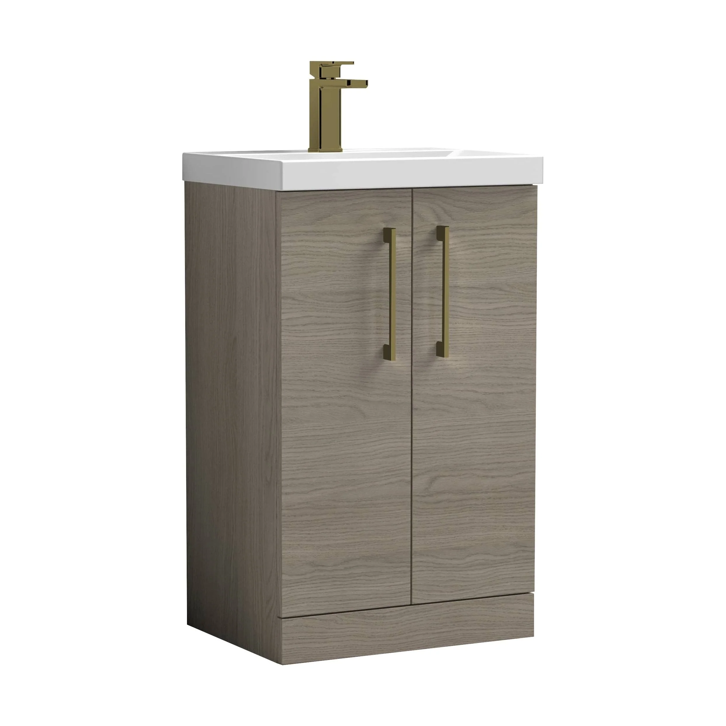 Bramshall Floor Standing 2 Door Vanity Basin Unit with Mid-Edge Basin, 800mm, Choice of Colour and Handle Finish - Image 45