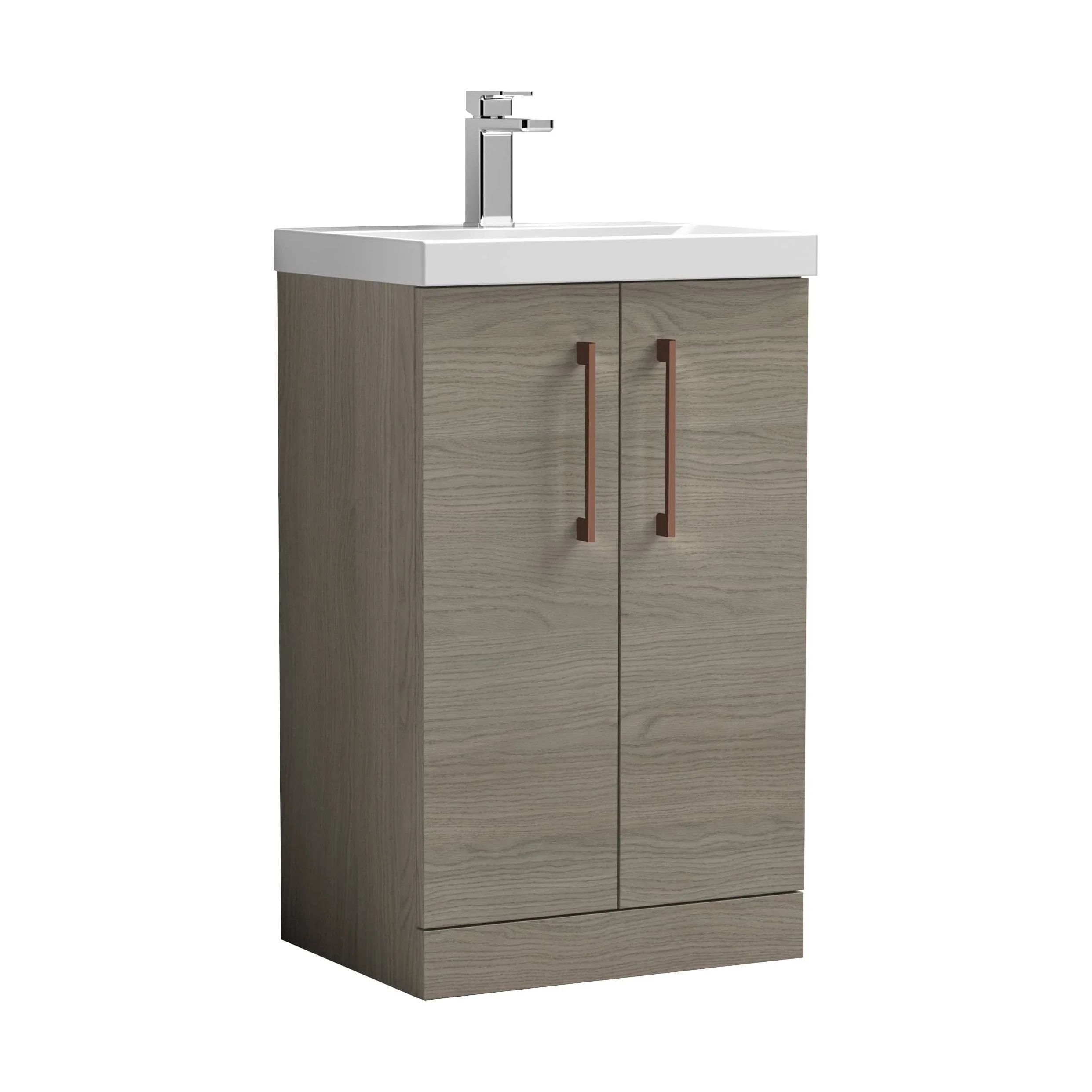 Bramshall Floor Standing 2 Door Vanity Basin Unit with Mid-Edge Basin, 800mm, Choice of Colour and Handle Finish - Image 47