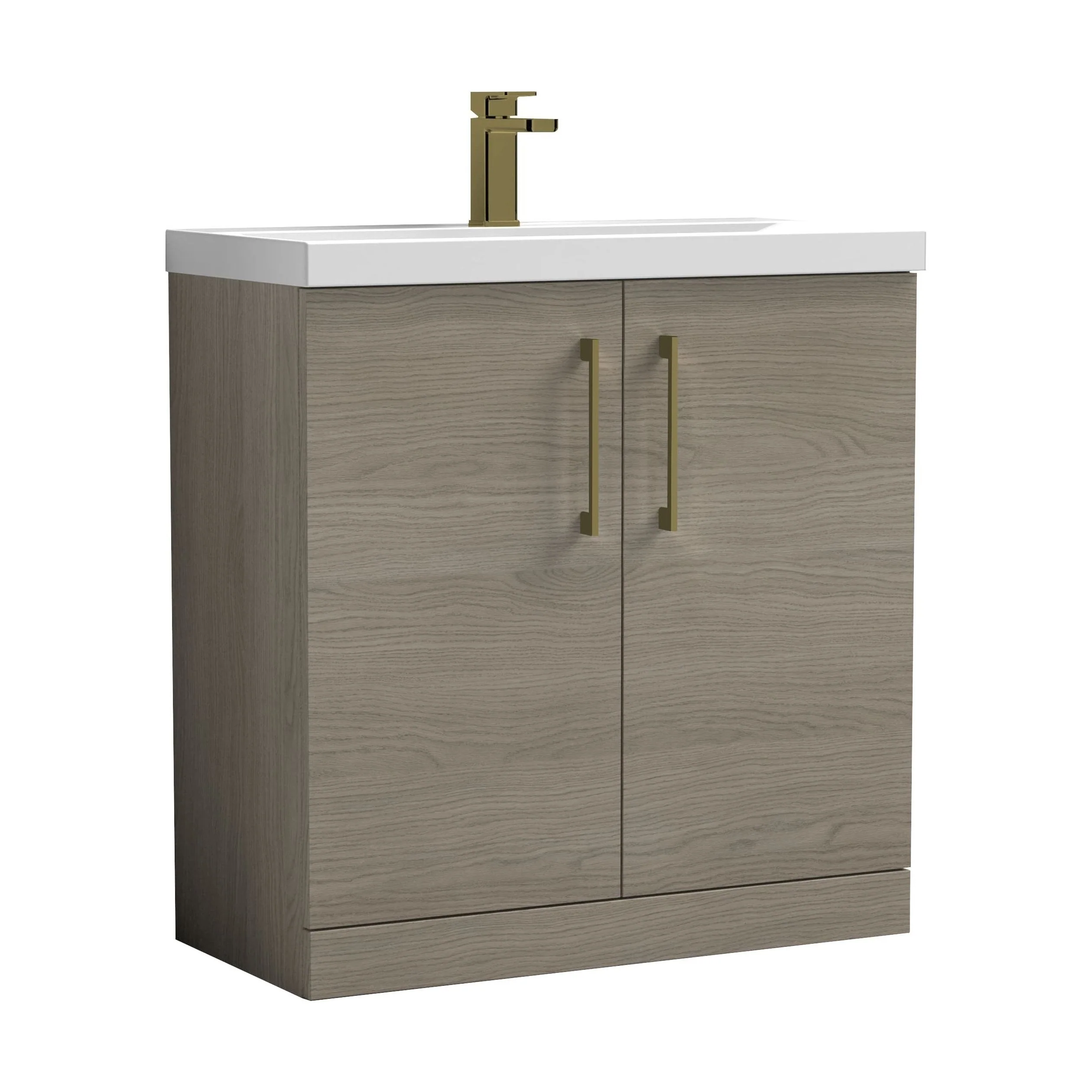 Bramshall Floor Standing 2 Door Vanity Basin Unit with Mid-Edge Basin, 800mm, Choice of Colour and Handle Finish - Image 55