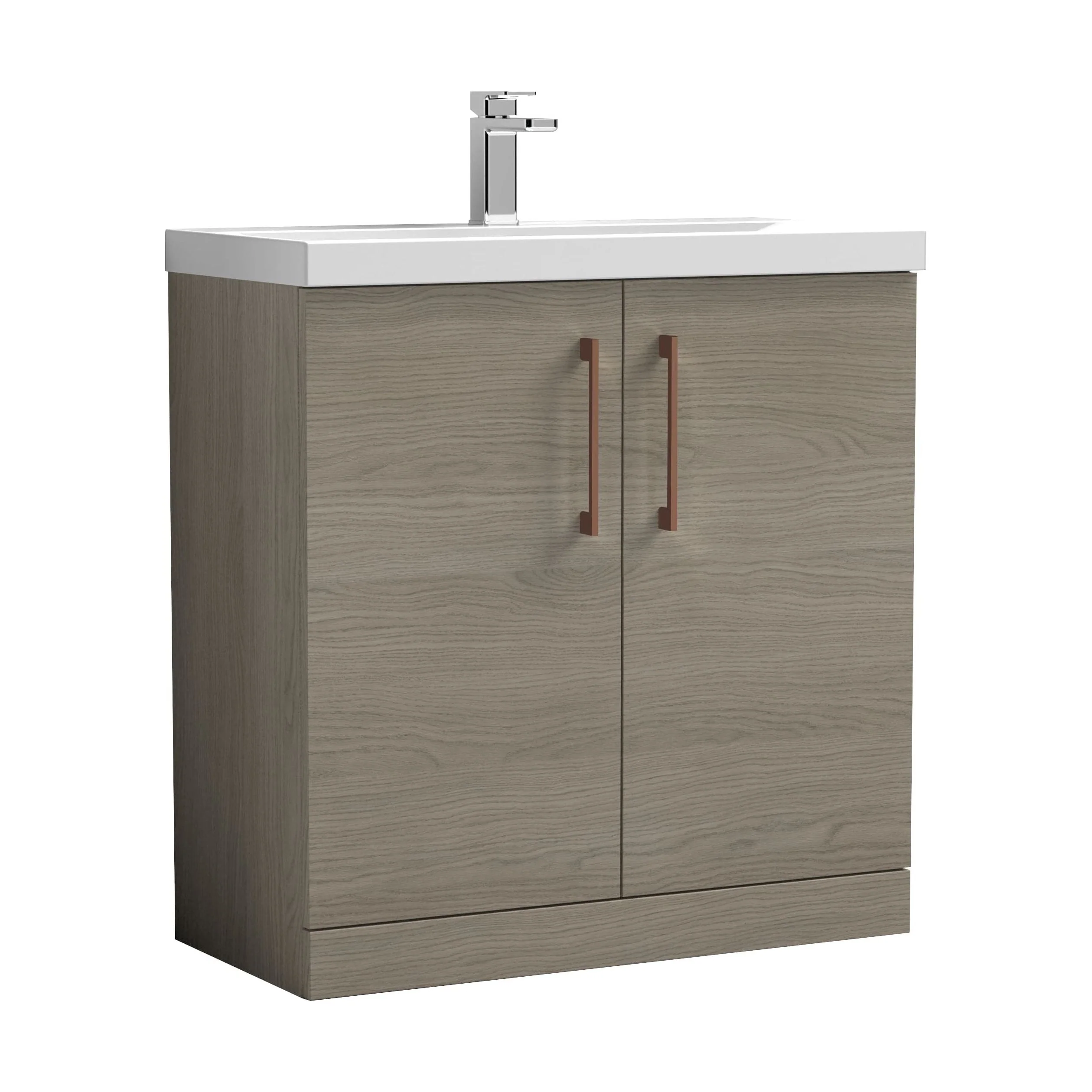 Bramshall Floor Standing 2 Door Vanity Basin Unit with Mid-Edge Basin, 800mm, Choice of Colour and Handle Finish - Image 57