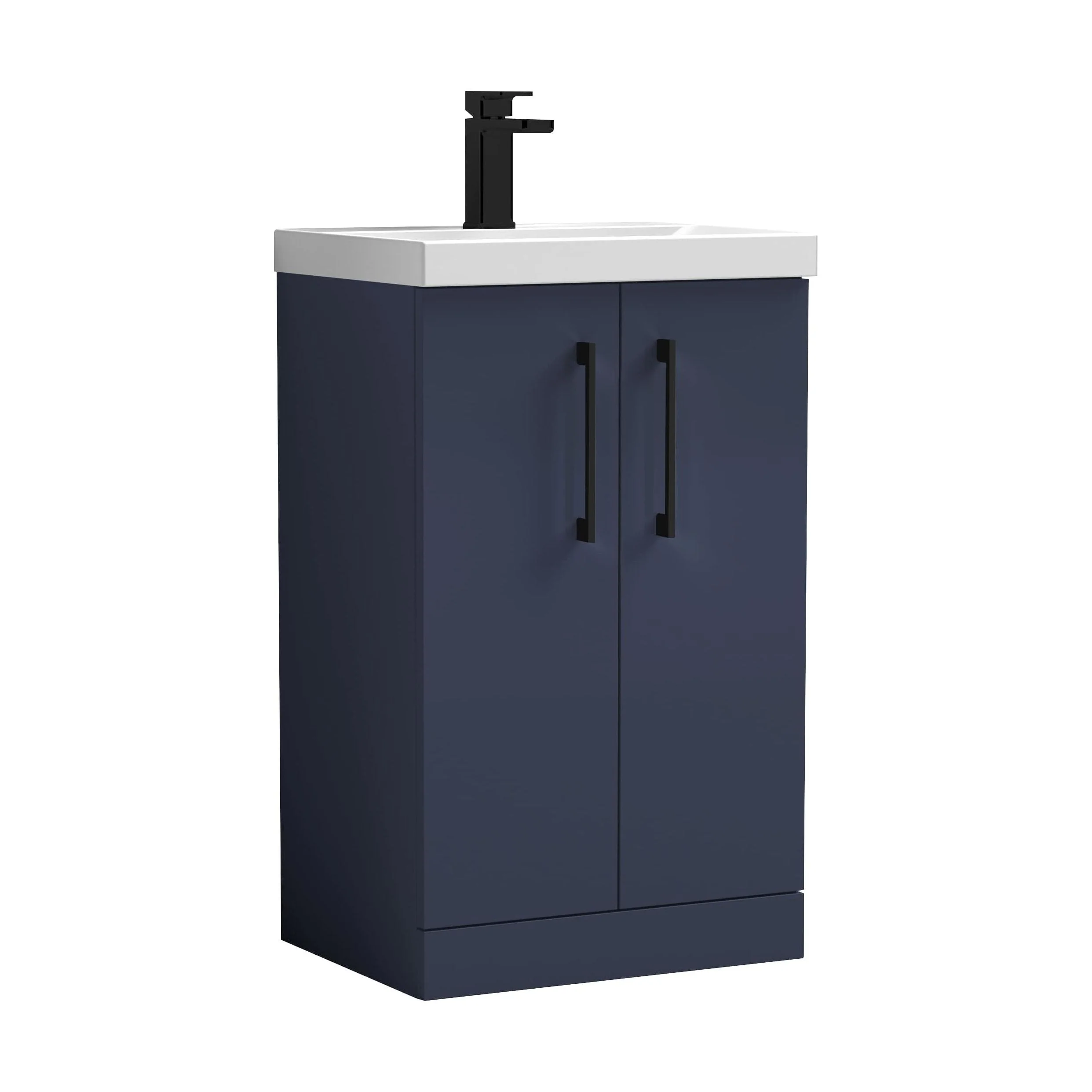 Bramshall Floor Standing 2 Door Vanity Basin Unit with Mid-Edge Basin, 800mm, Choice of Colour and Handle Finish - Image 61