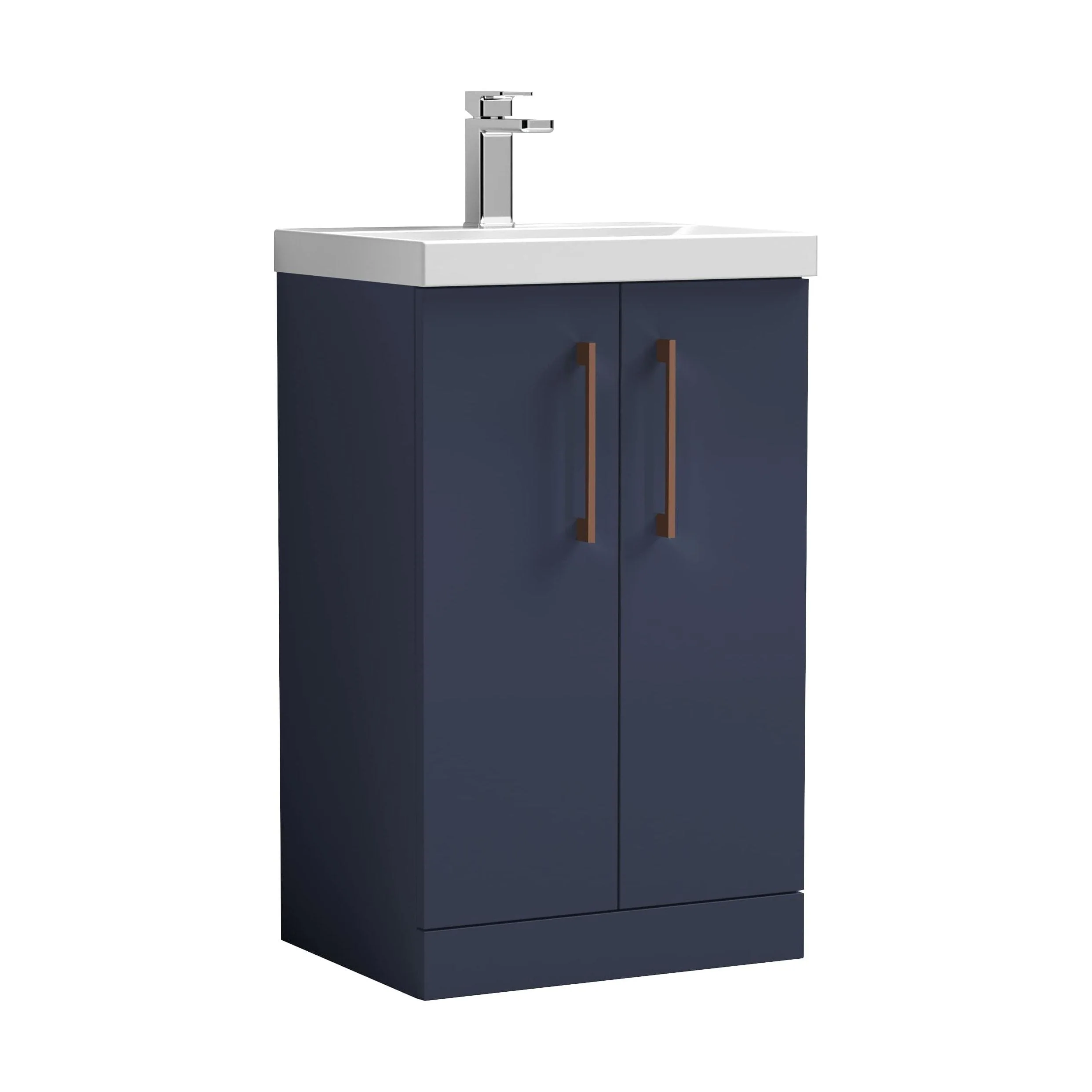 Bramshall Floor Standing 2 Door Vanity Basin Unit with Mid-Edge Basin, 800mm, Choice of Colour and Handle Finish - Image 62