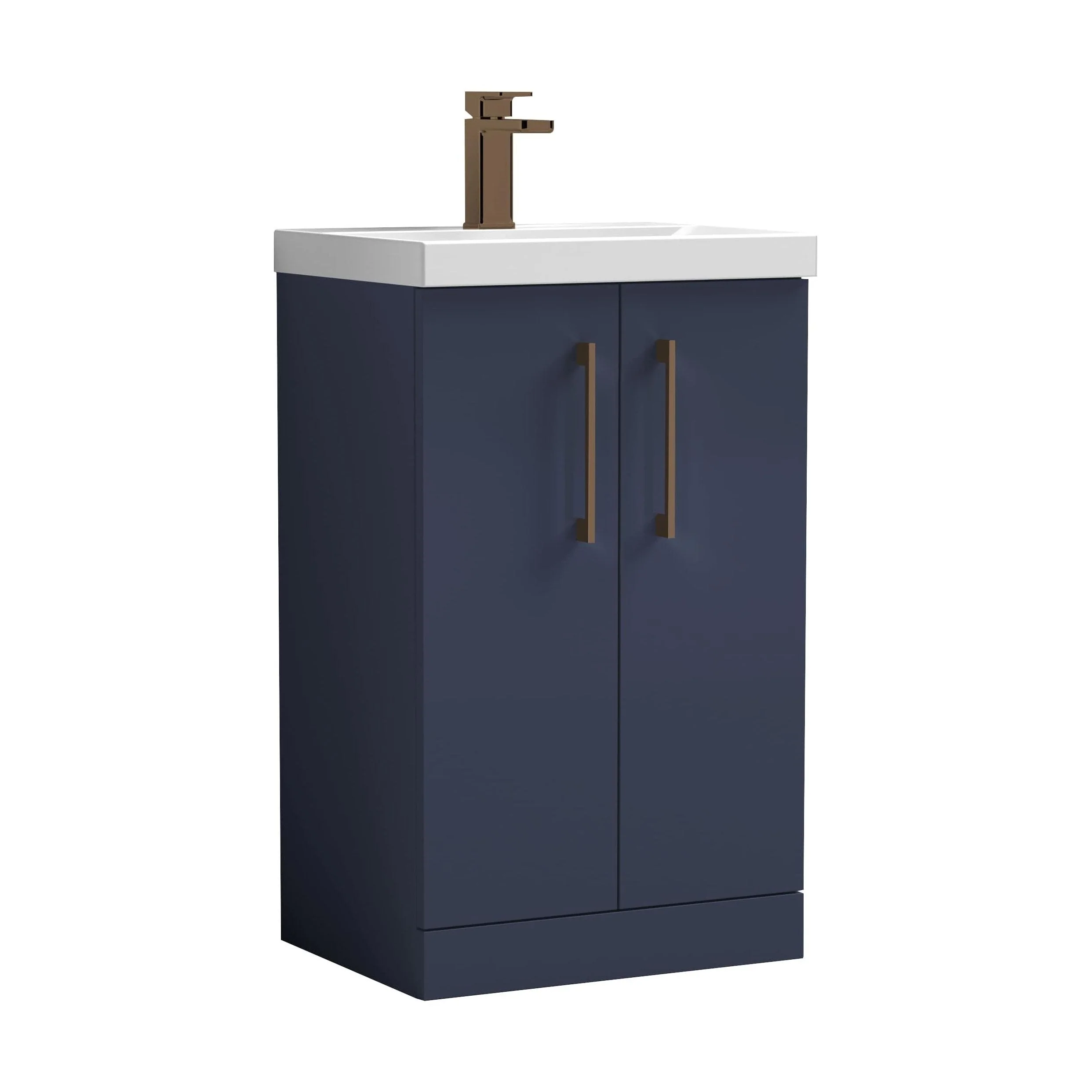 Bramshall Floor Standing 2 Door Vanity Basin Unit with Mid-Edge Basin, 800mm, Choice of Colour and Handle Finish - Image 63