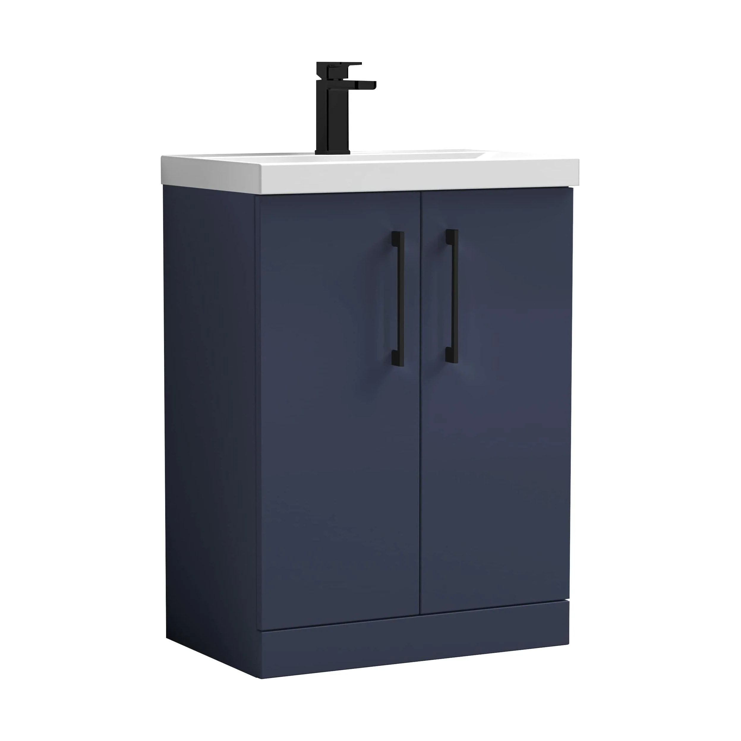 Bramshall Floor Standing 2 Door Vanity Basin Unit with Mid-Edge Basin, 800mm, Choice of Colour and Handle Finish - Image 66