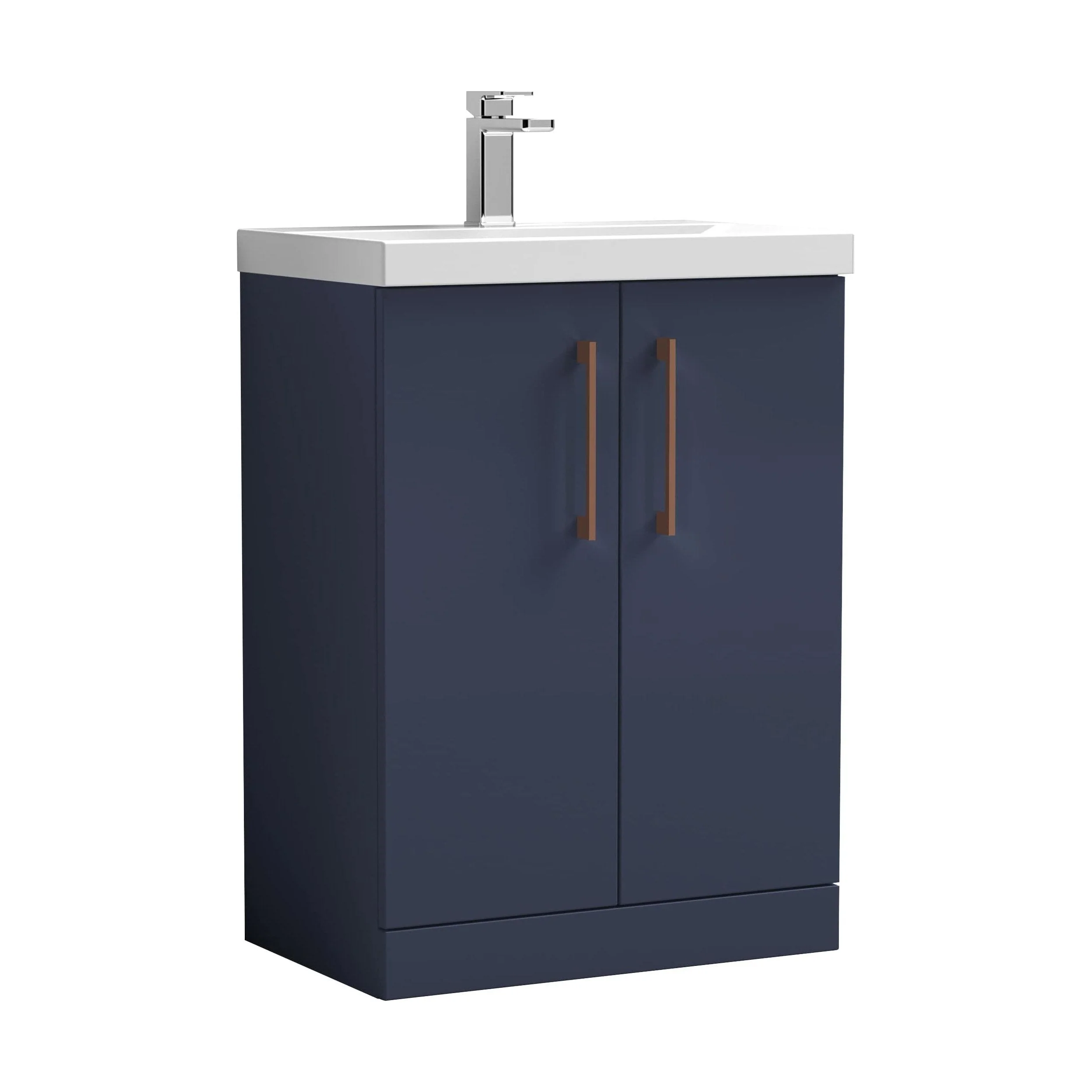 Bramshall Floor Standing 2 Door Vanity Basin Unit with Mid-Edge Basin, 800mm, Choice of Colour and Handle Finish - Image 67