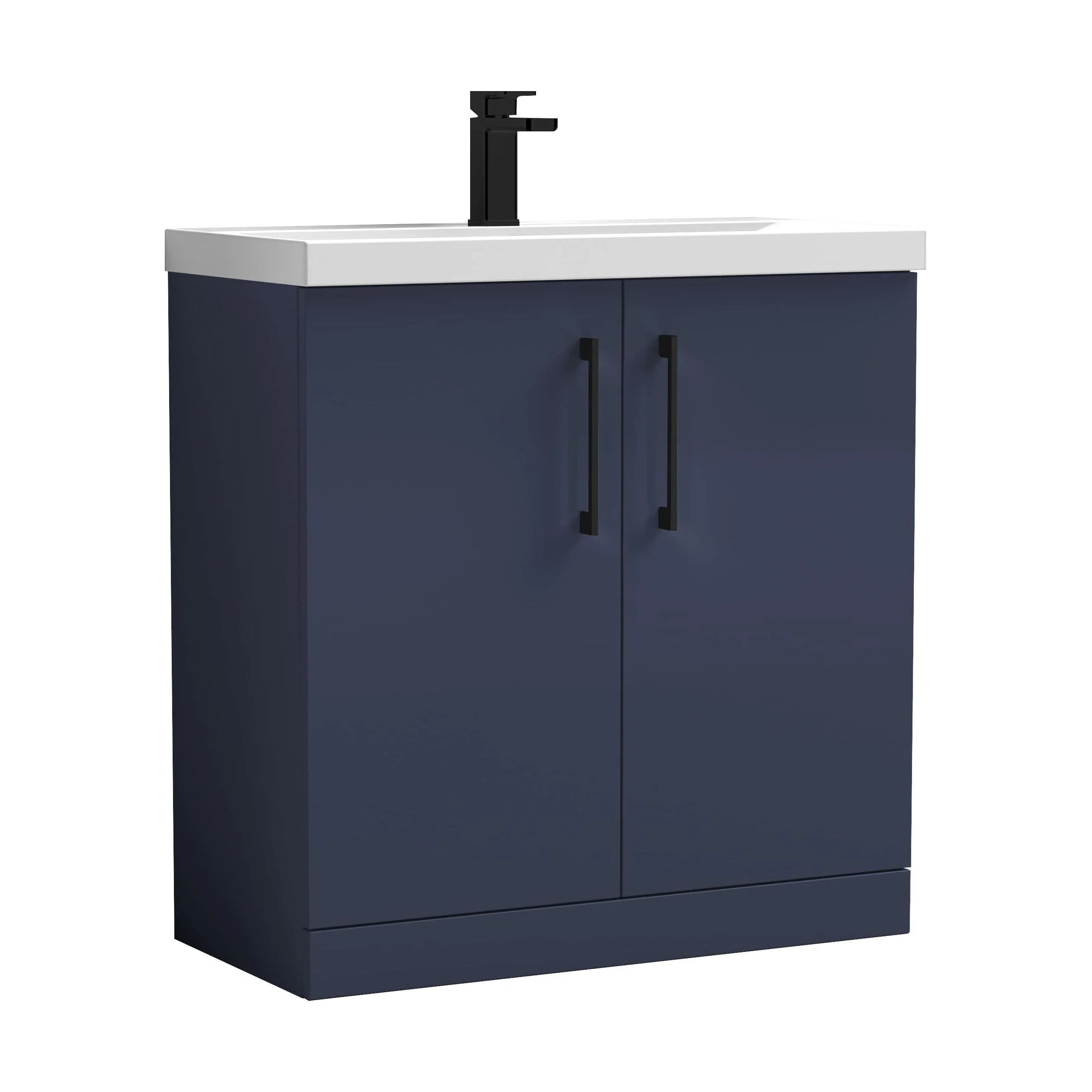 Bramshall Floor Standing 2 Door Vanity Basin Unit with Mid-Edge Basin, 800mm, Choice of Colour and Handle Finish - Image 71
