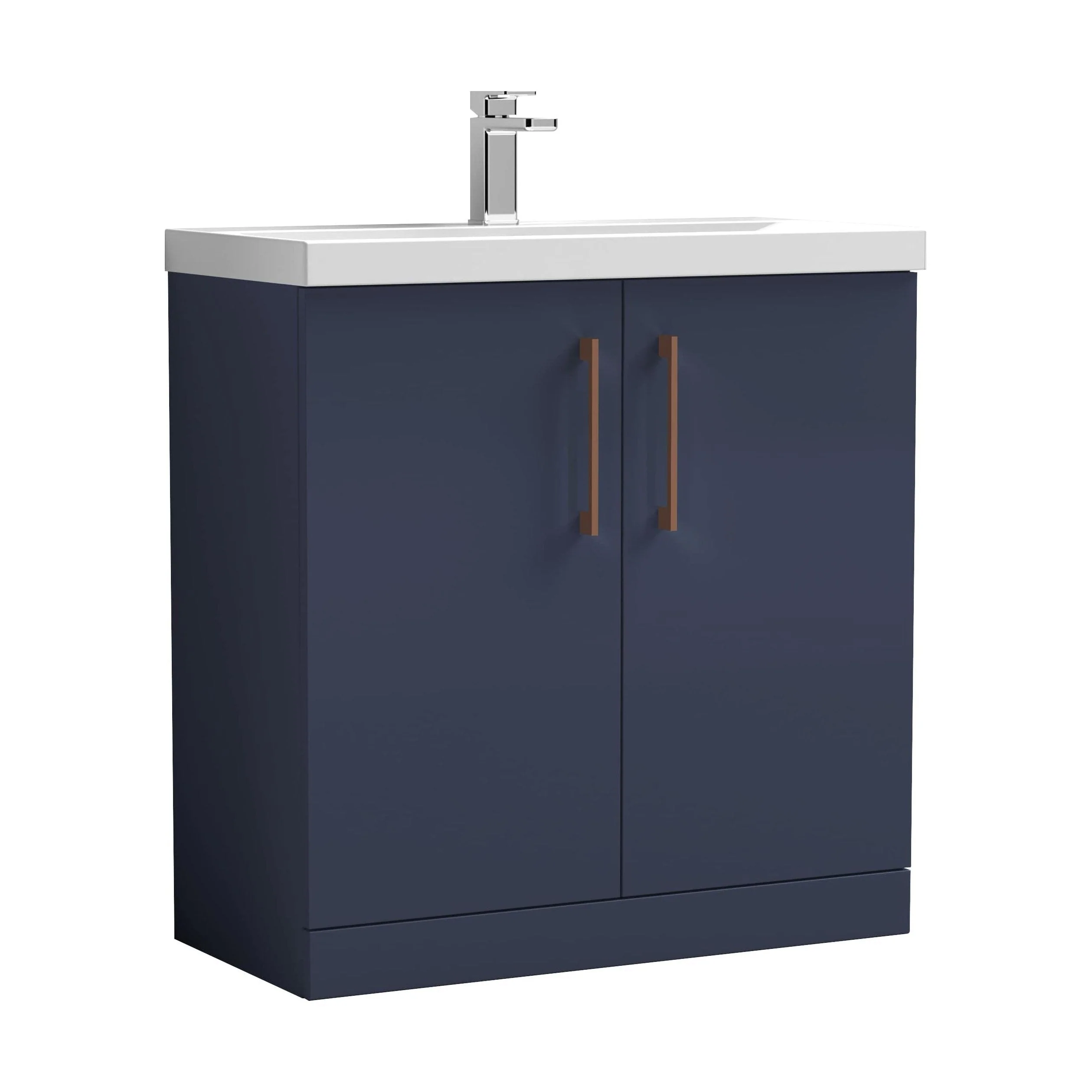 Bramshall Floor Standing 2 Door Vanity Basin Unit with Mid-Edge Basin, 800mm, Choice of Colour and Handle Finish - Image 72