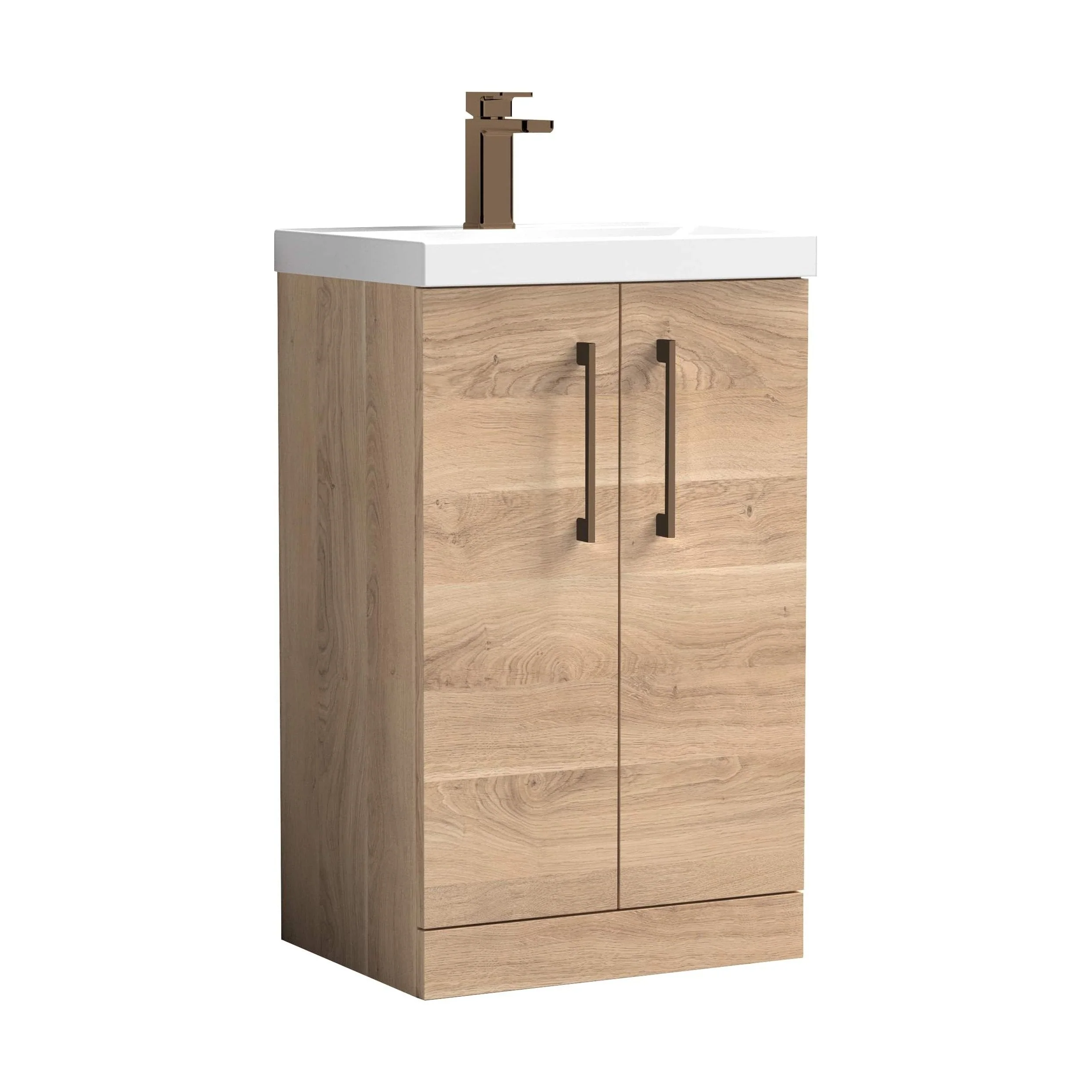 Bramshall Floor Standing 2 Door Vanity Basin Unit with Mid-Edge Basin, 800mm, Choice of Colour and Handle Finish - Image 78