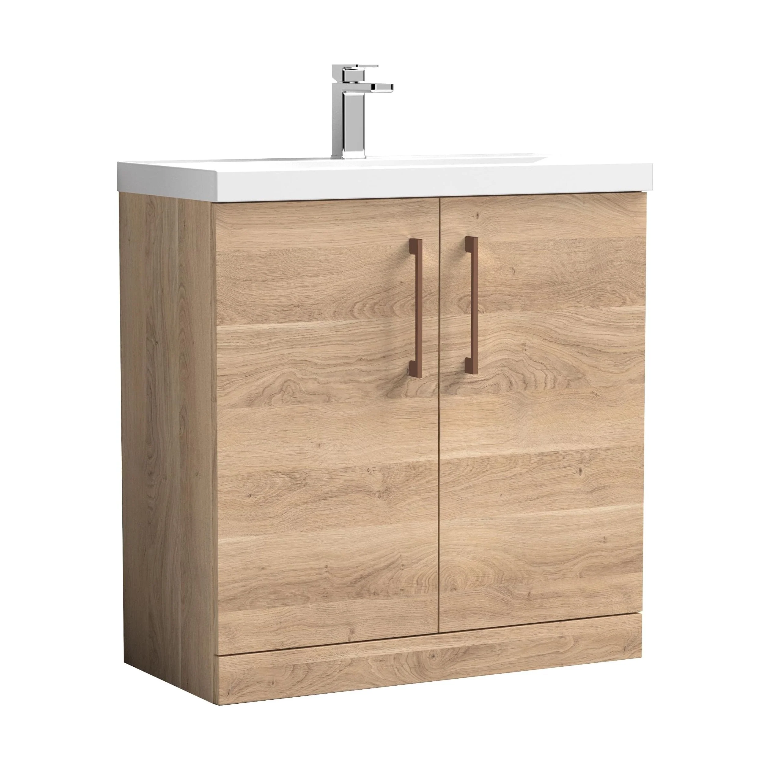 Bramshall Floor Standing 2 Door Vanity Basin Unit with Mid-Edge Basin, 800mm, Choice of Colour and Handle Finish - Image 87