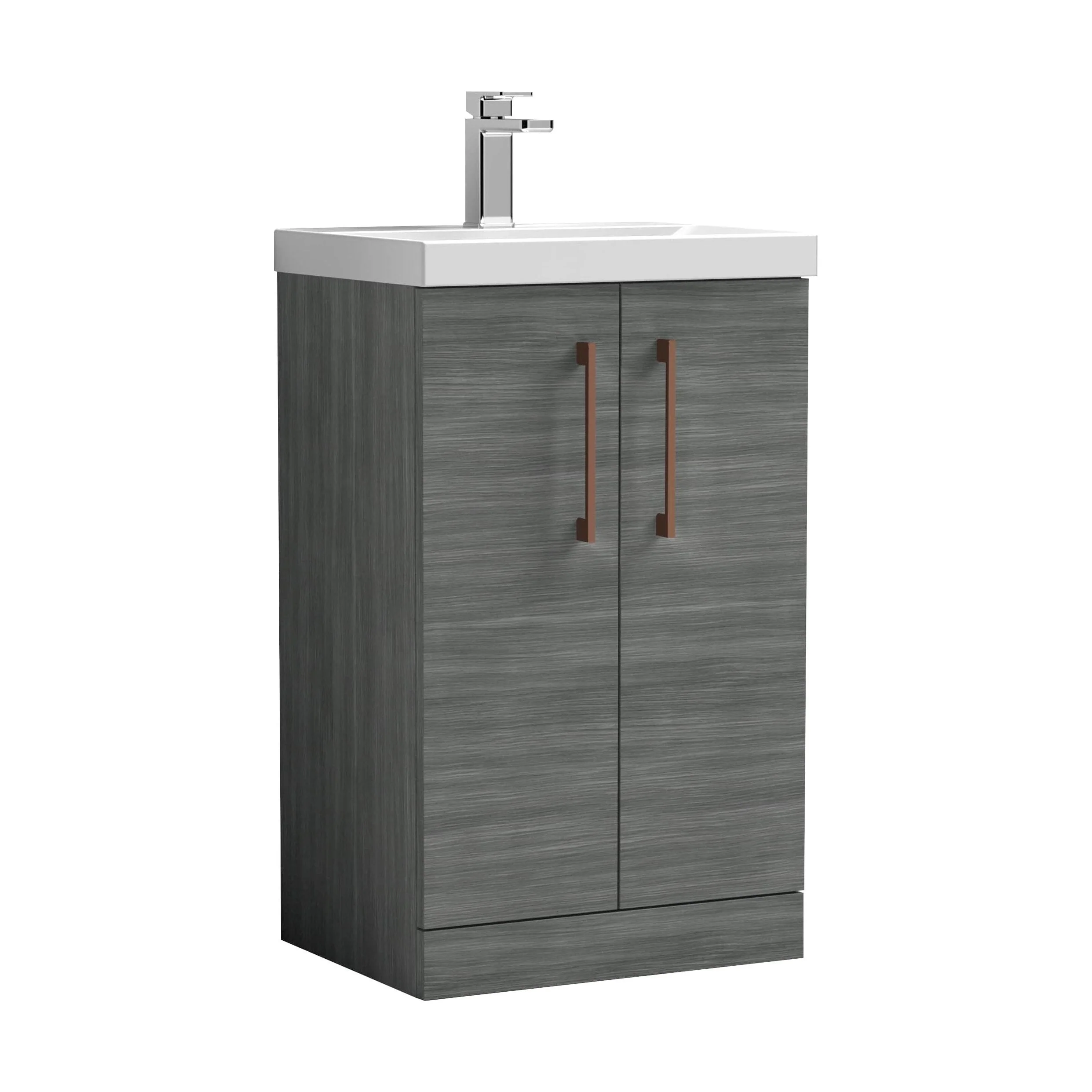 Bramshall Floor Standing 2 Door Vanity Basin Unit with Mid-Edge Basin, 800mm, Choice of Colour and Handle Finish - Image 92
