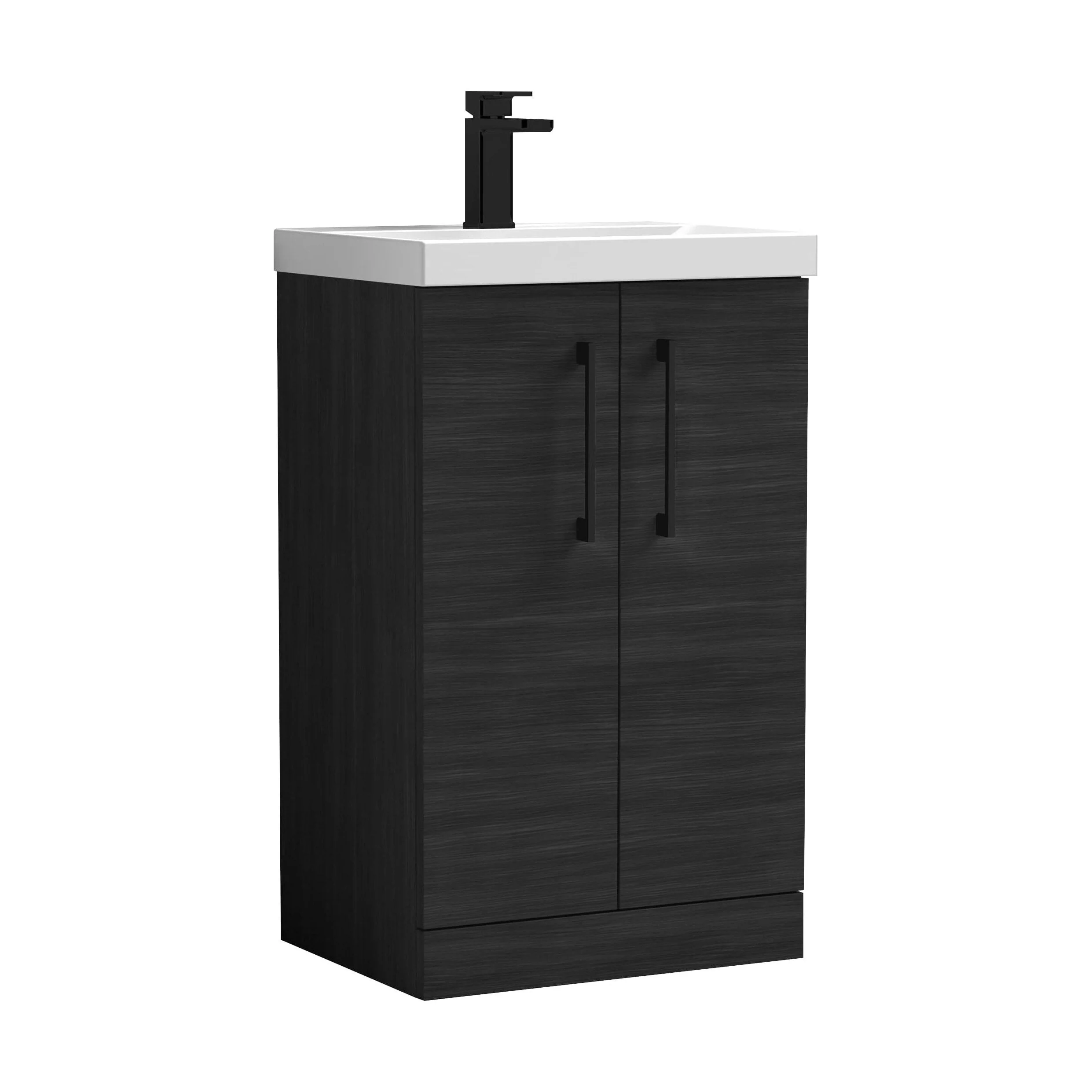Bramshall Floor Standing 2 Door Vanity Basin Unit with Mid-Edge Basin, 800mm, Choice of Colour and Handle Finish - Image 96