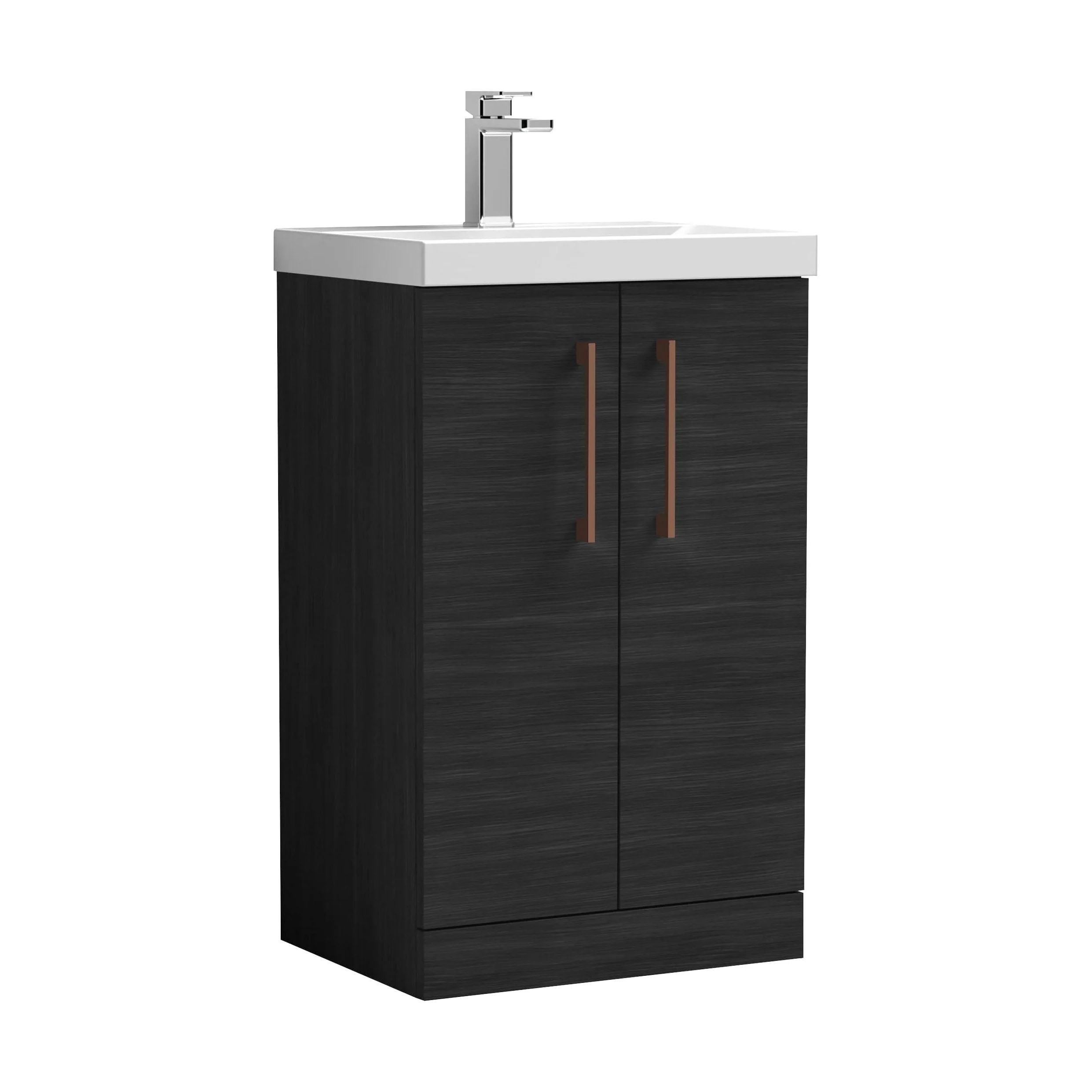 Bramshall Floor Standing 2 Door Vanity Basin Unit with Mid-Edge Basin, 800mm, Choice of Colour and Handle Finish - Image 97