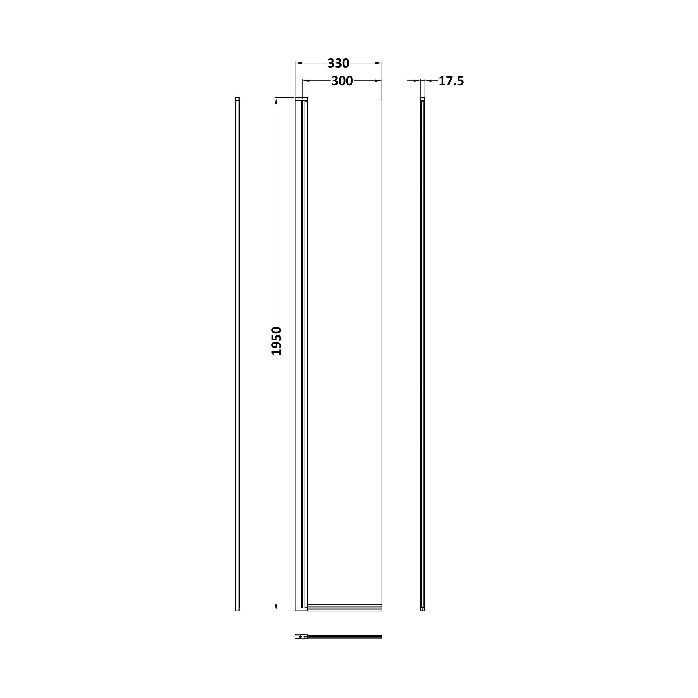 Balterley Contemporary Bathroom 8mm Glass Hinged Flipper Wetroom Screen, Chrome Fininsh, 1950 x 322 x 27mm - Image 2