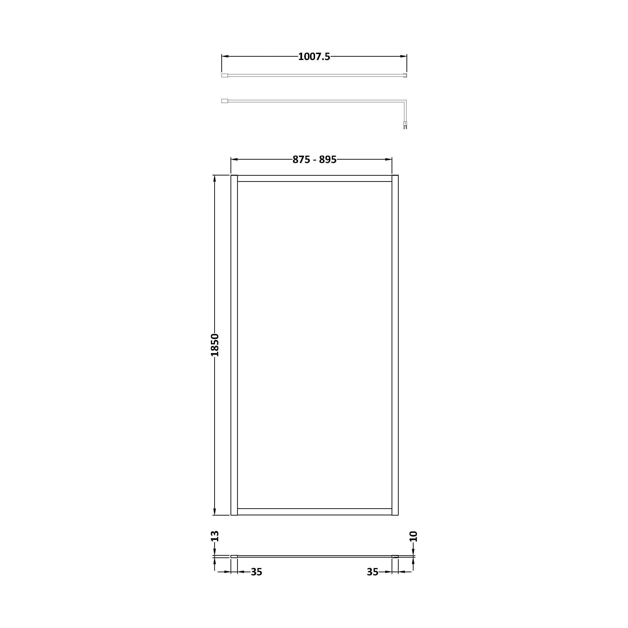 Balterley Framed Wetroom Screen, 1000mm, Brushed Bronze - Image 2