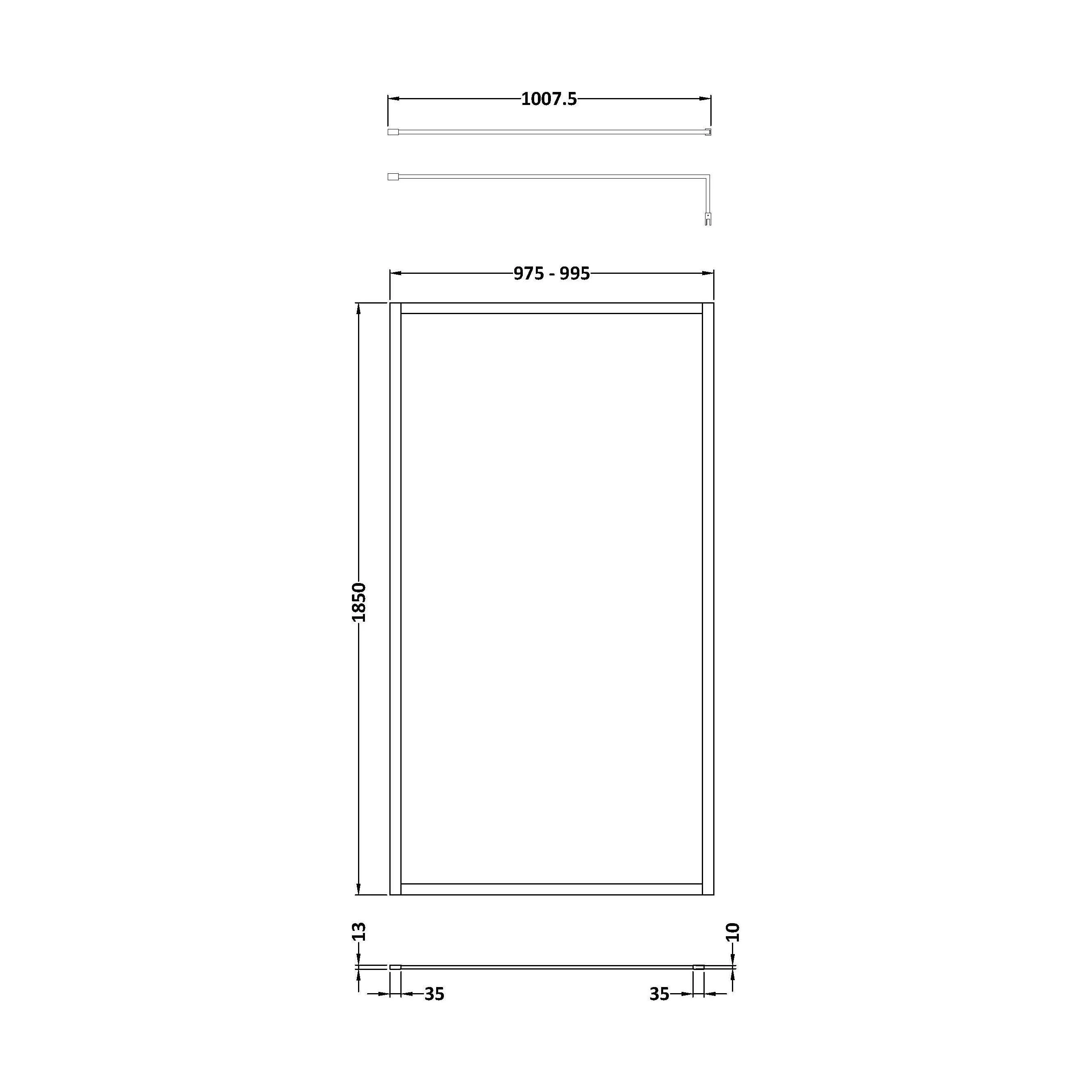 Balterley Framed Wetroom Screen, 1000mm, Brushed Bronze - Image 2