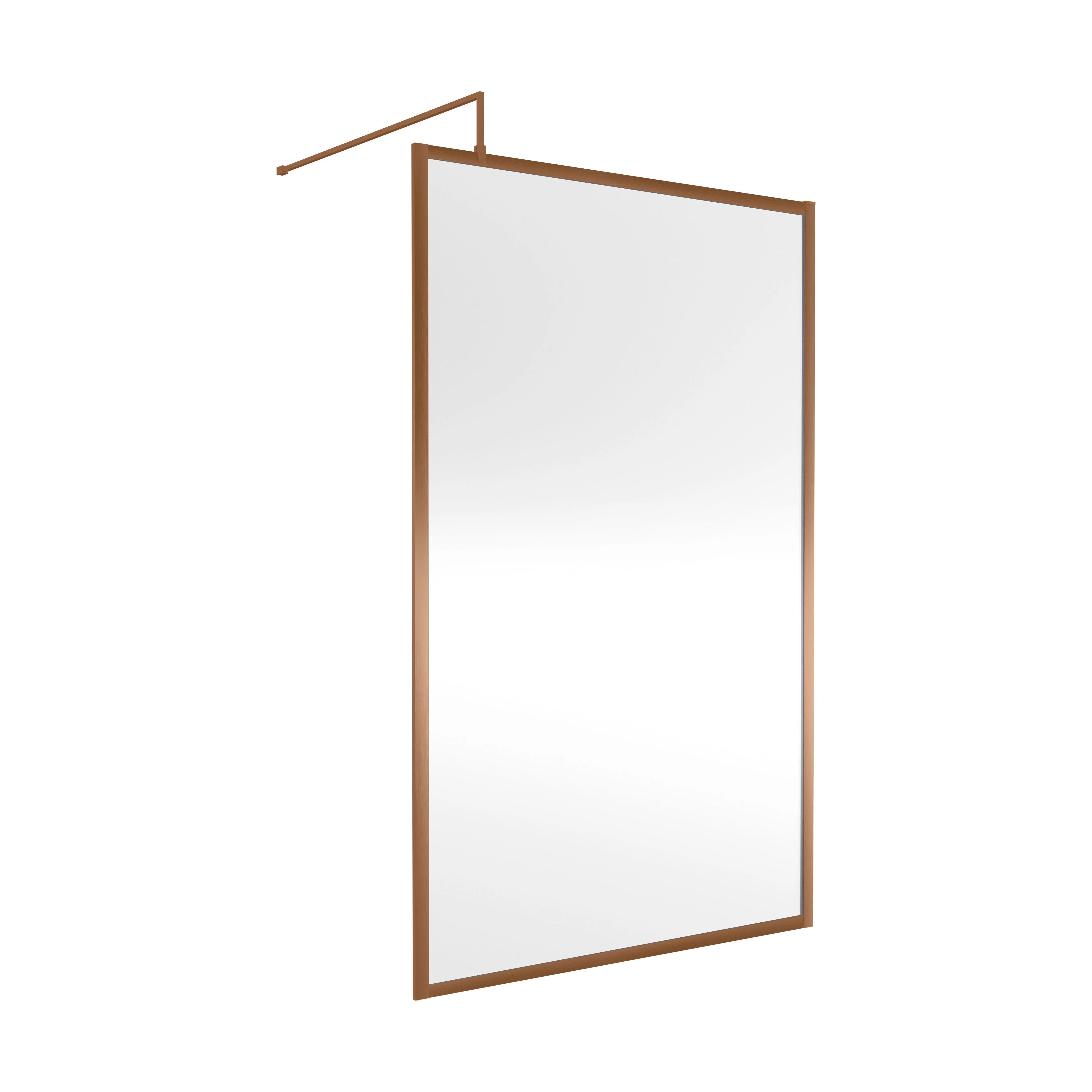 Balterley Framed Wetroom Screen, 1200mm, Brushed Bronze