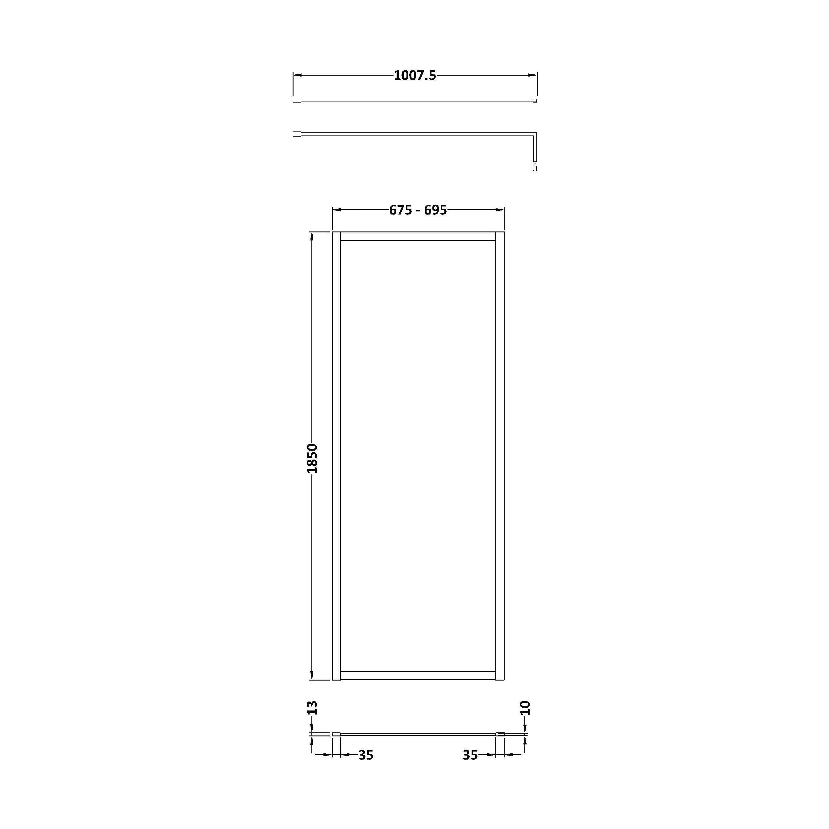 Balterley Framed Wetroom Screen, 700mm, Brushed Bronze - Image 2