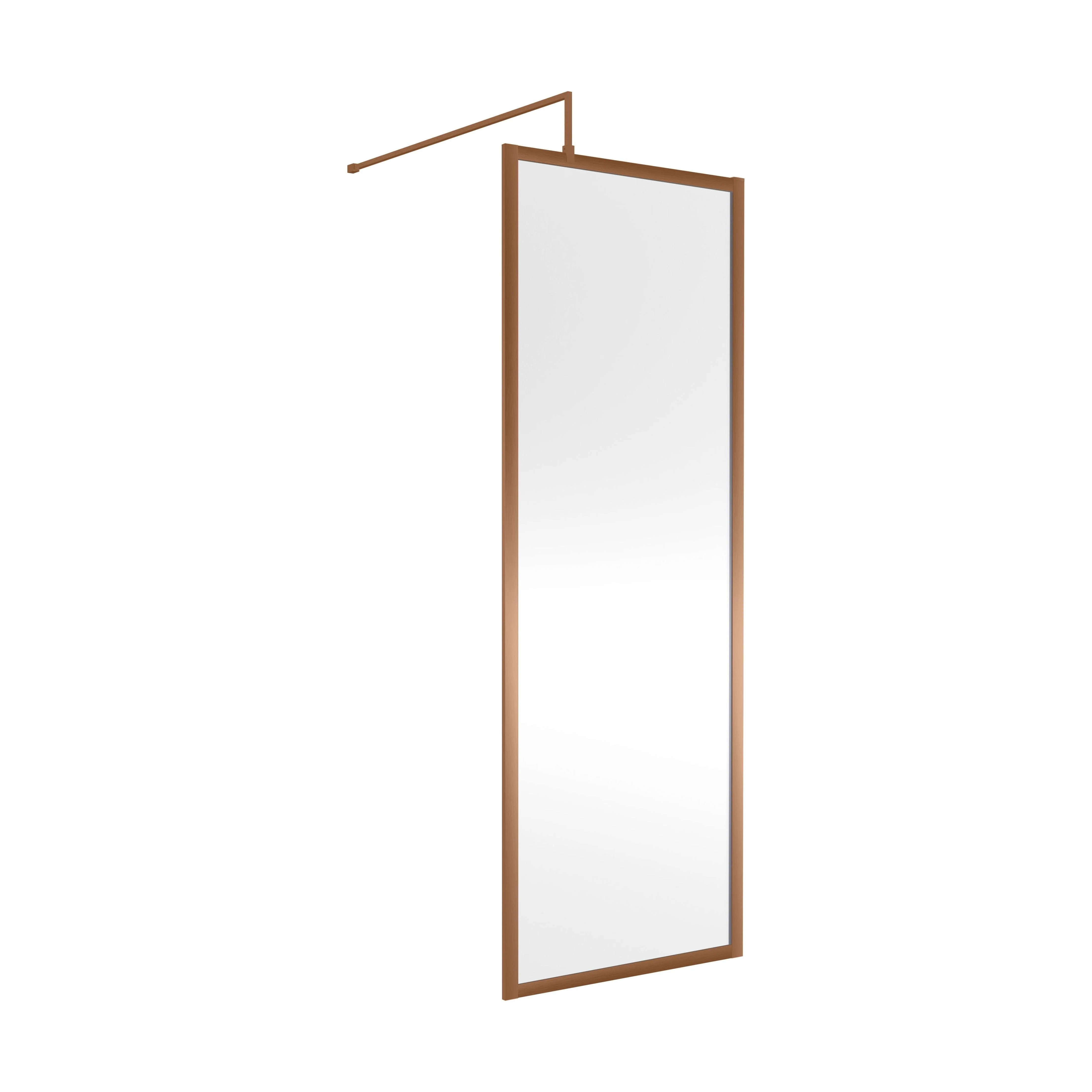 Balterley Framed Wetroom Screen, 700mm, Brushed Bronze