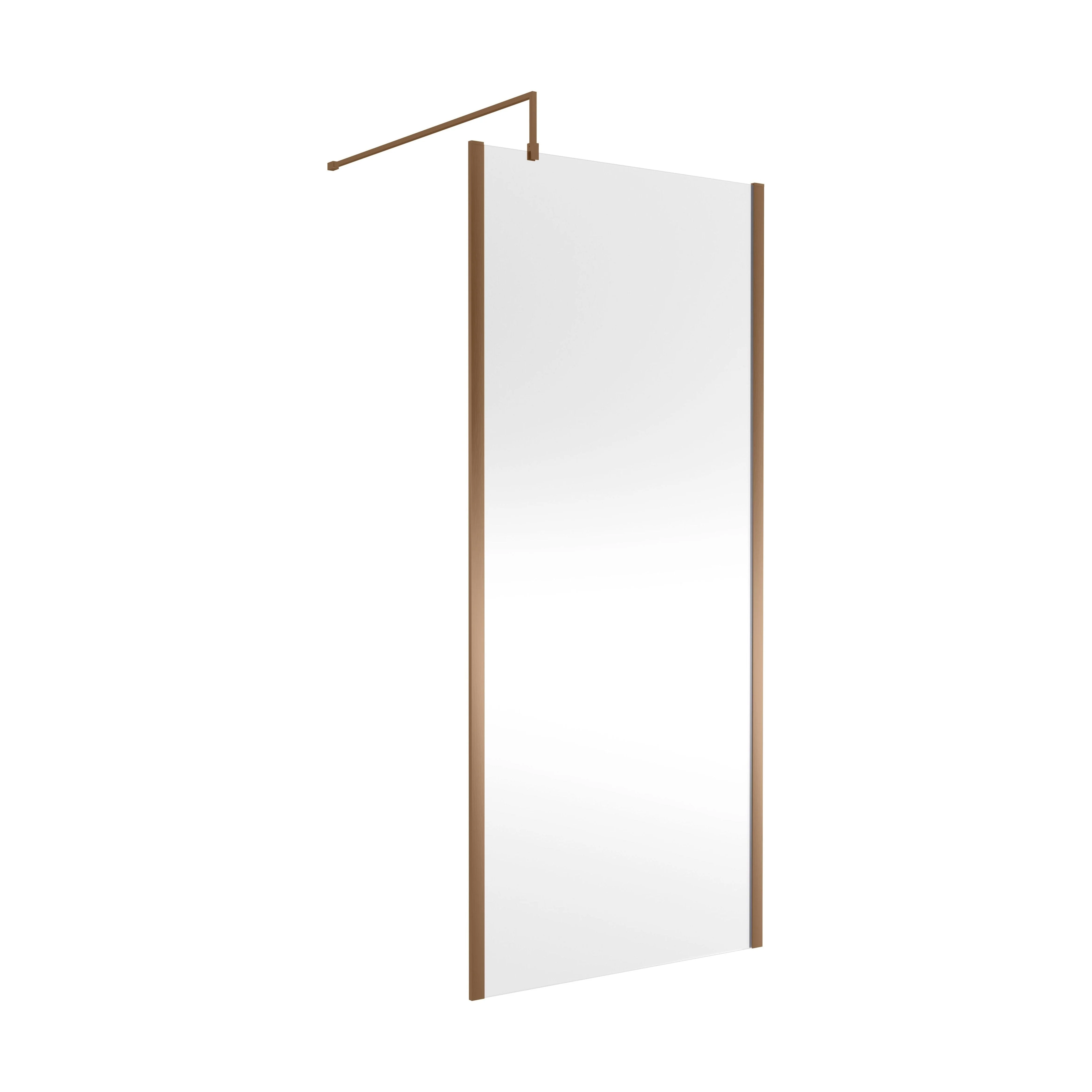 Balterley Framed Wetroom Screen, 900mm, Brushed Bronze