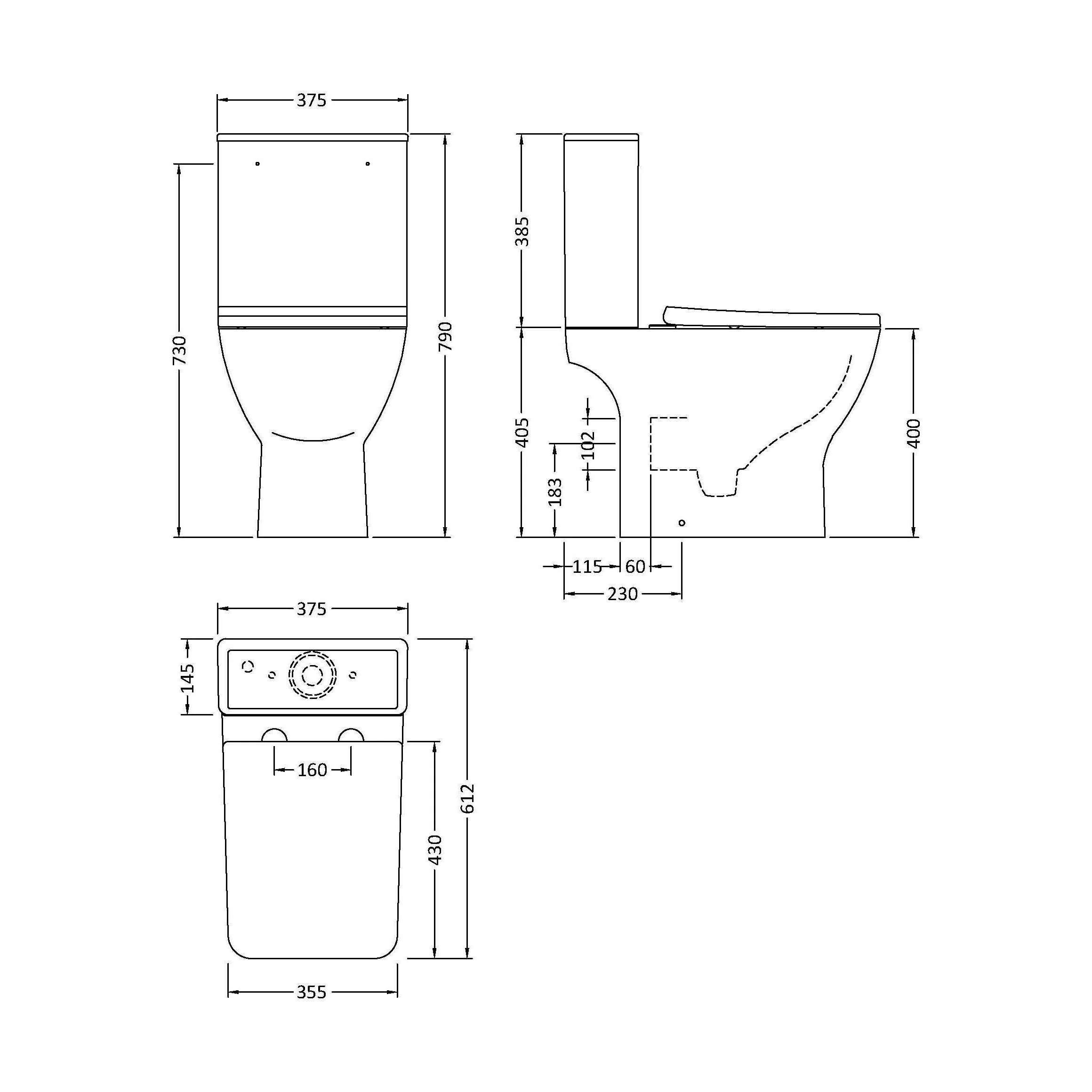 Balterley Hilderstone Ceramic Bathroom Suite - Toilet and Basin - Image 3
