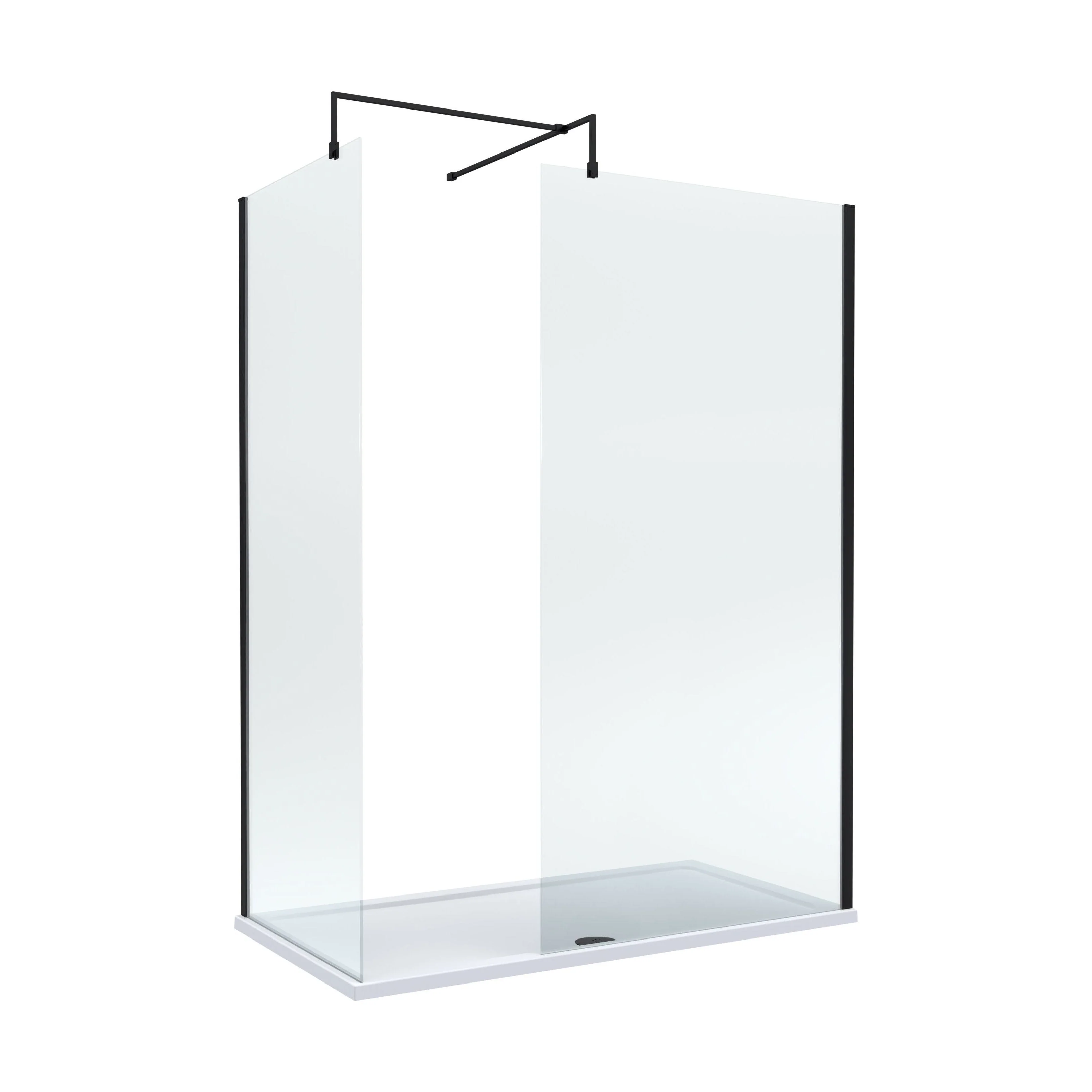 Balterley Walk-In Wetroom Bundle with Tray and Waste, 1500x800mm, Matt Black