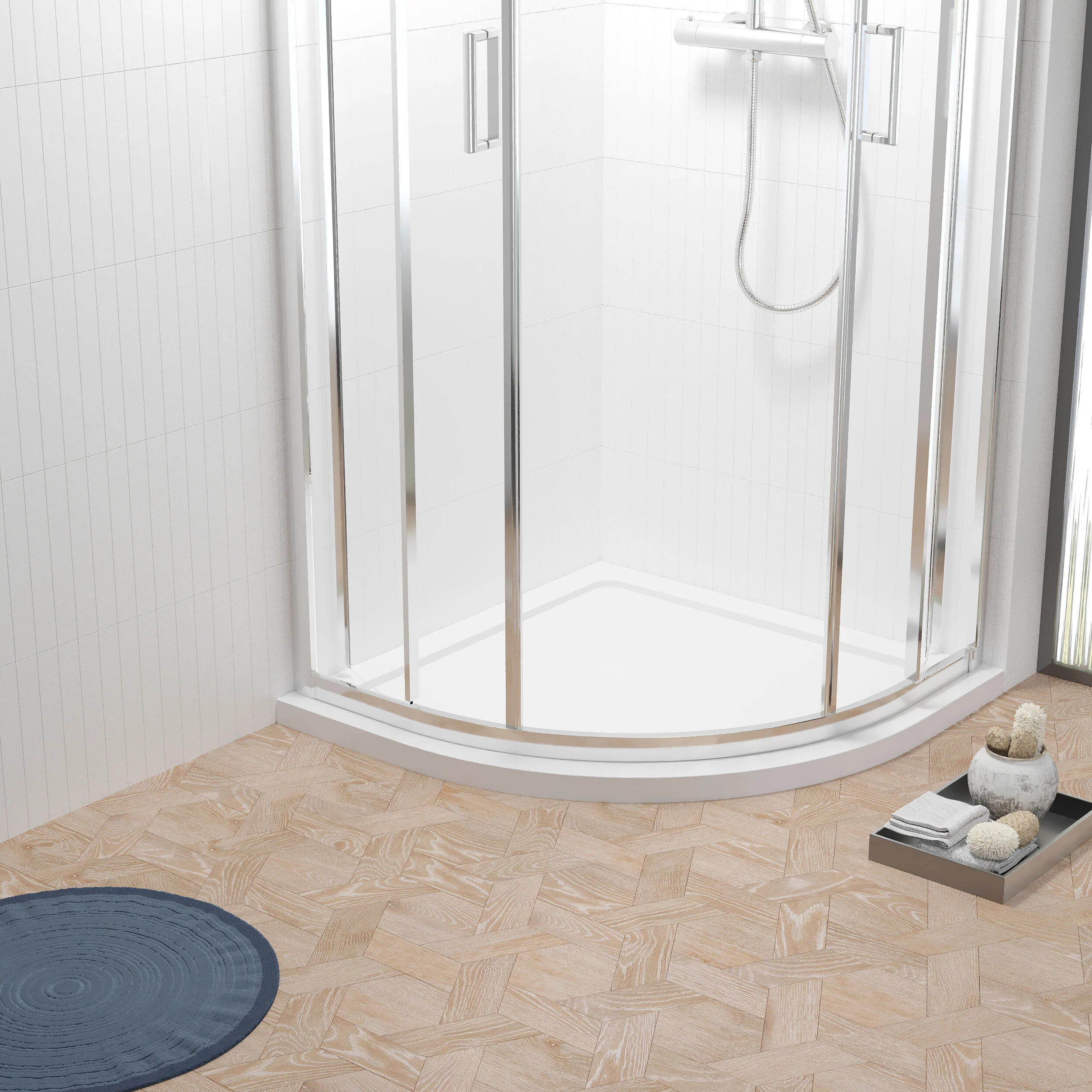 Balterley Shower Tray Quadrant, 40mm Profile Design - Choice of Size and Colour - Image 6