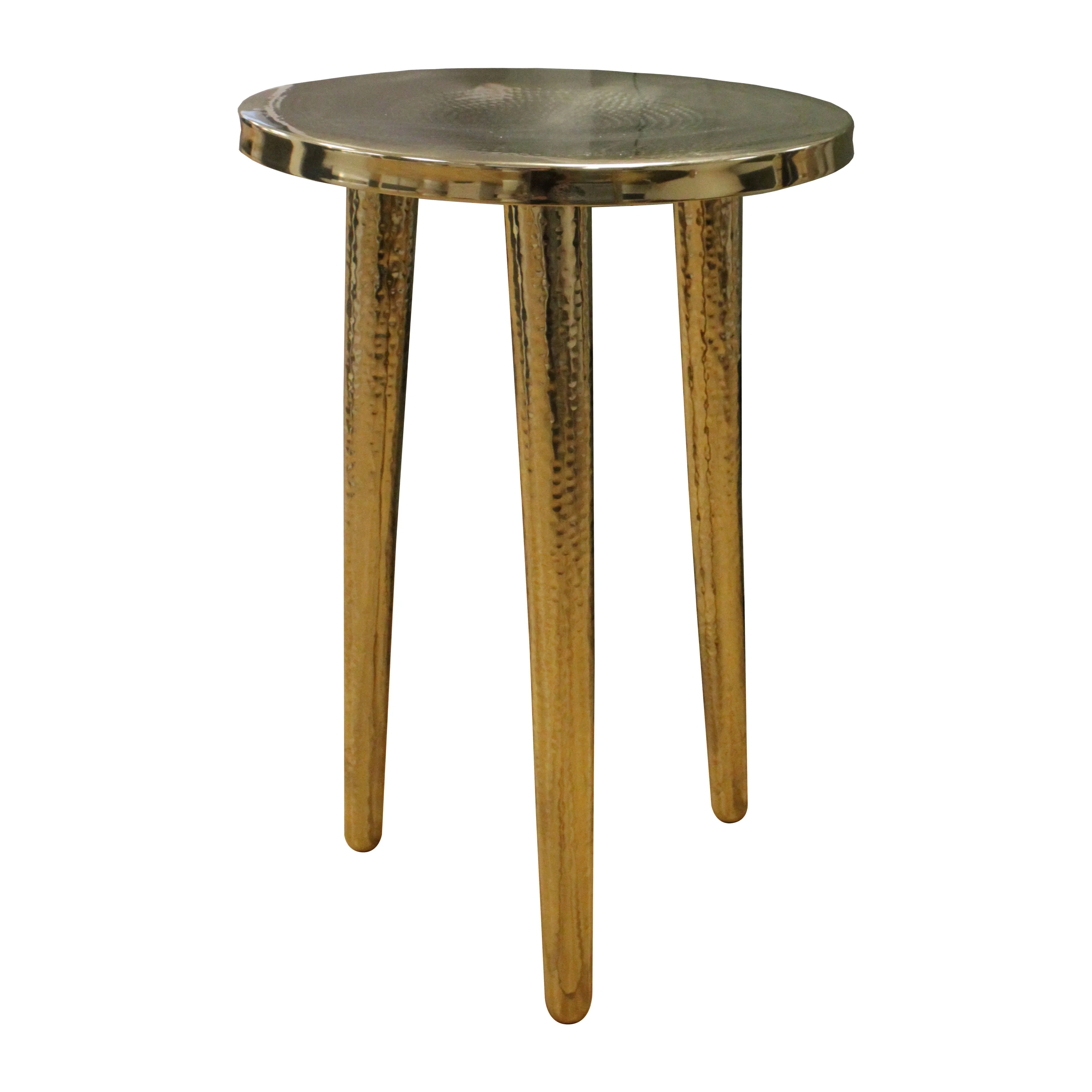 Boho Round 3 Leg Coffee Table, 400mm x 600mm - Brass - Balterley