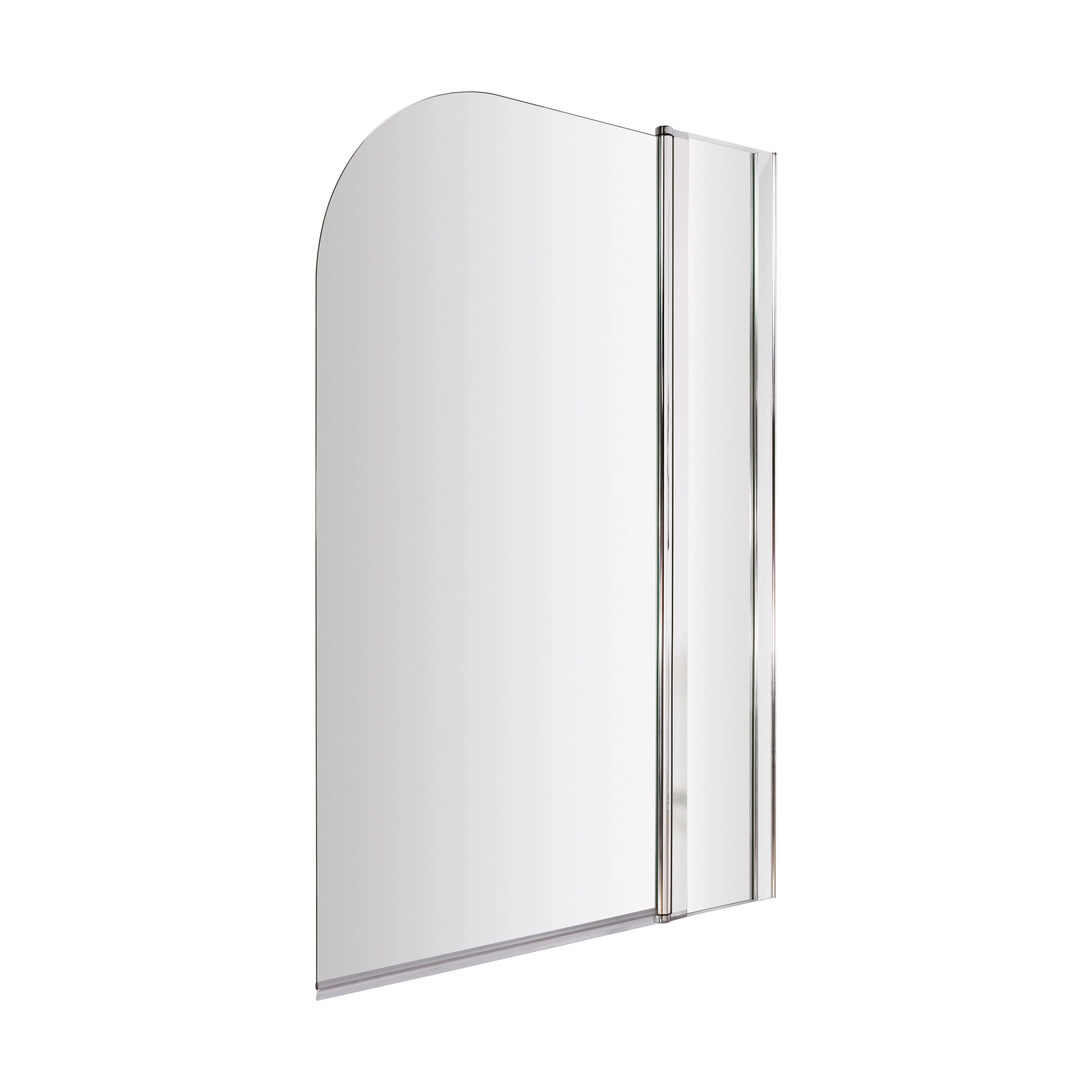 Balterley Modern 6mm Toughened Safety Glass Reversible Shower Bath Screen with Fixed Panel - Chrome