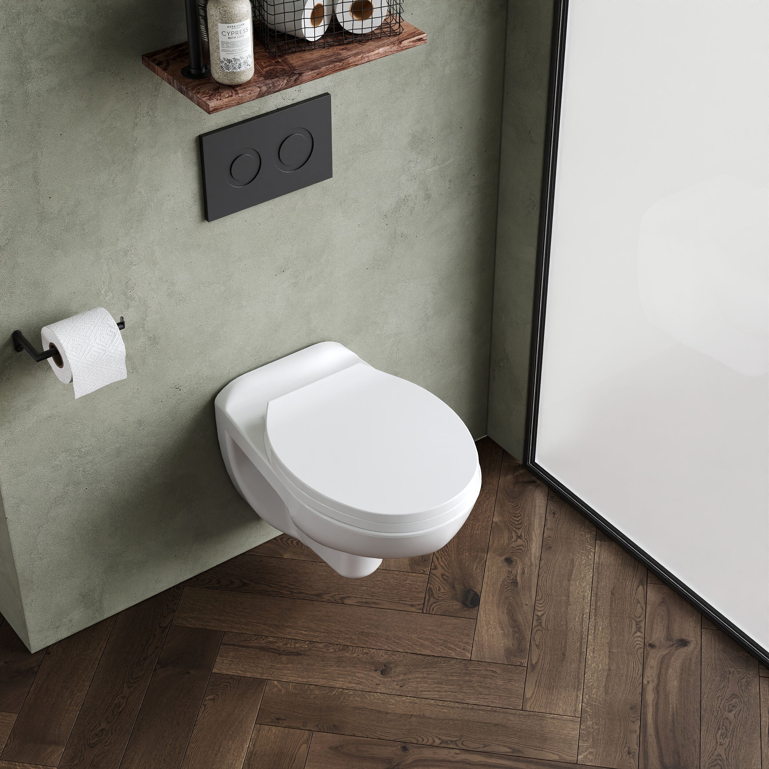 Balterley Adley Modern Bathroom Wall Hung Toilet Pan 390mm x 355mm - White - Image 3