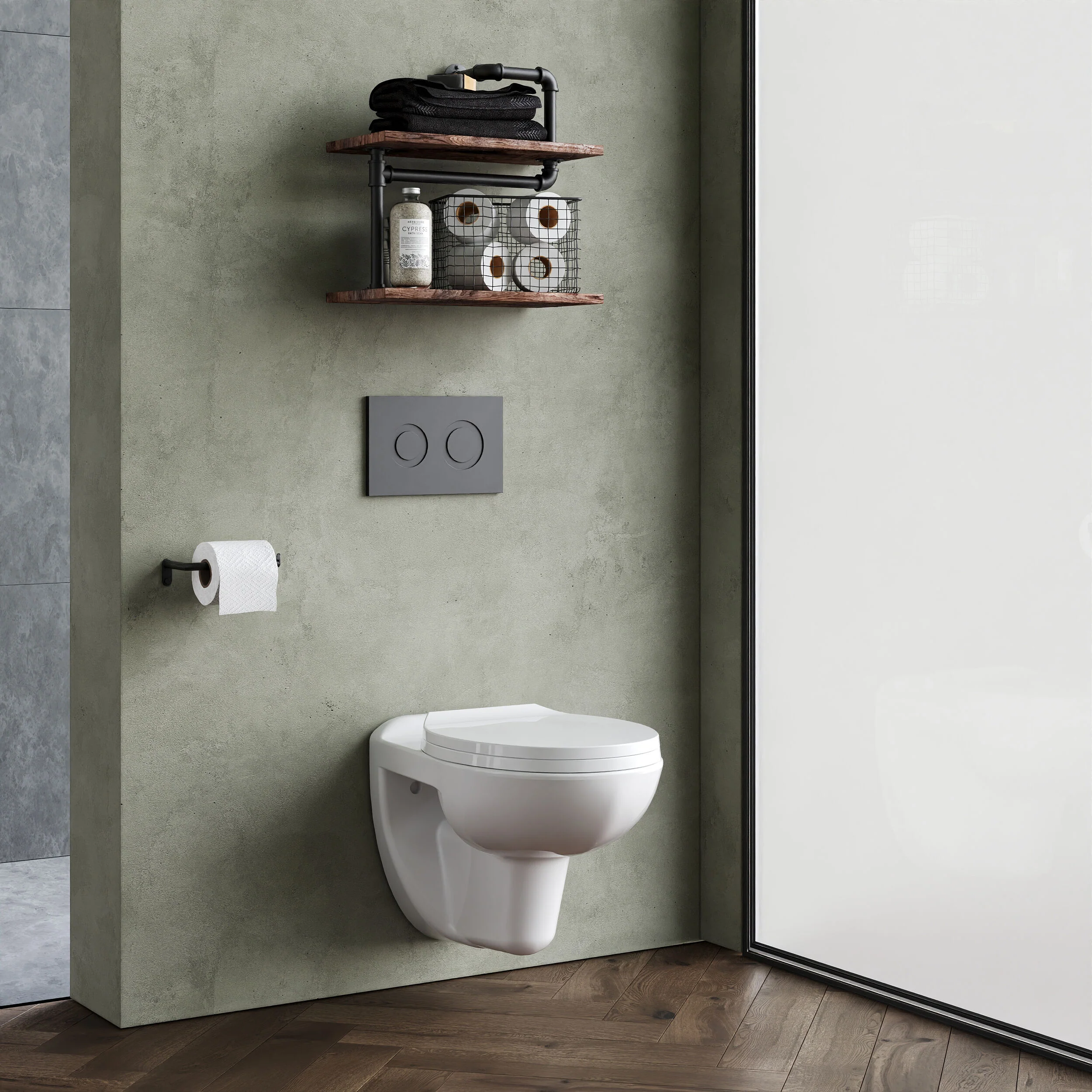 Balterley Adley Modern Bathroom Wall Hung Toilet Pan 390mm x 355mm - White - Image 4
