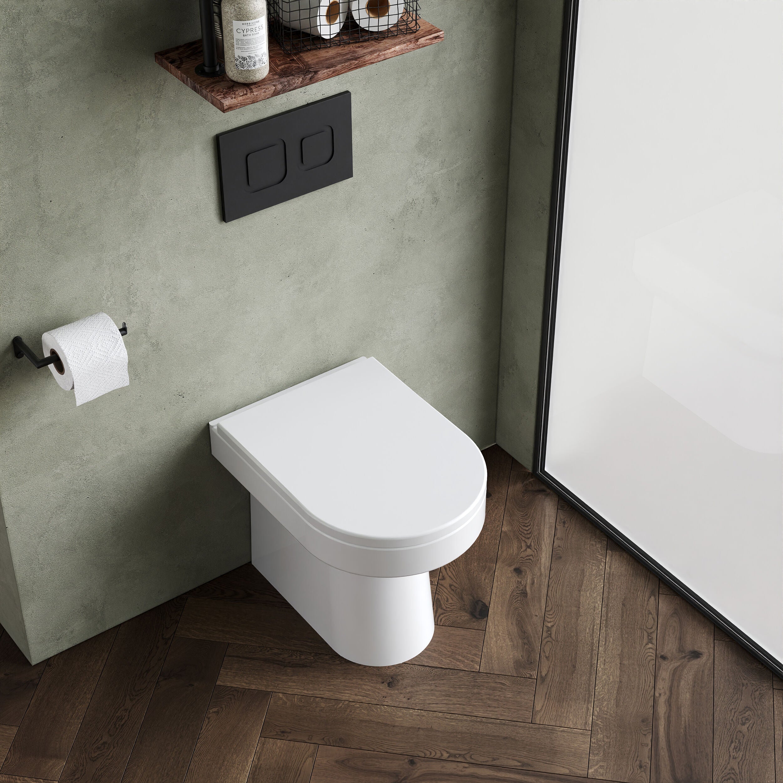 Back Round Back To Wall Toilet Pan - 410mm x 370mm x 520mm - Image 3
