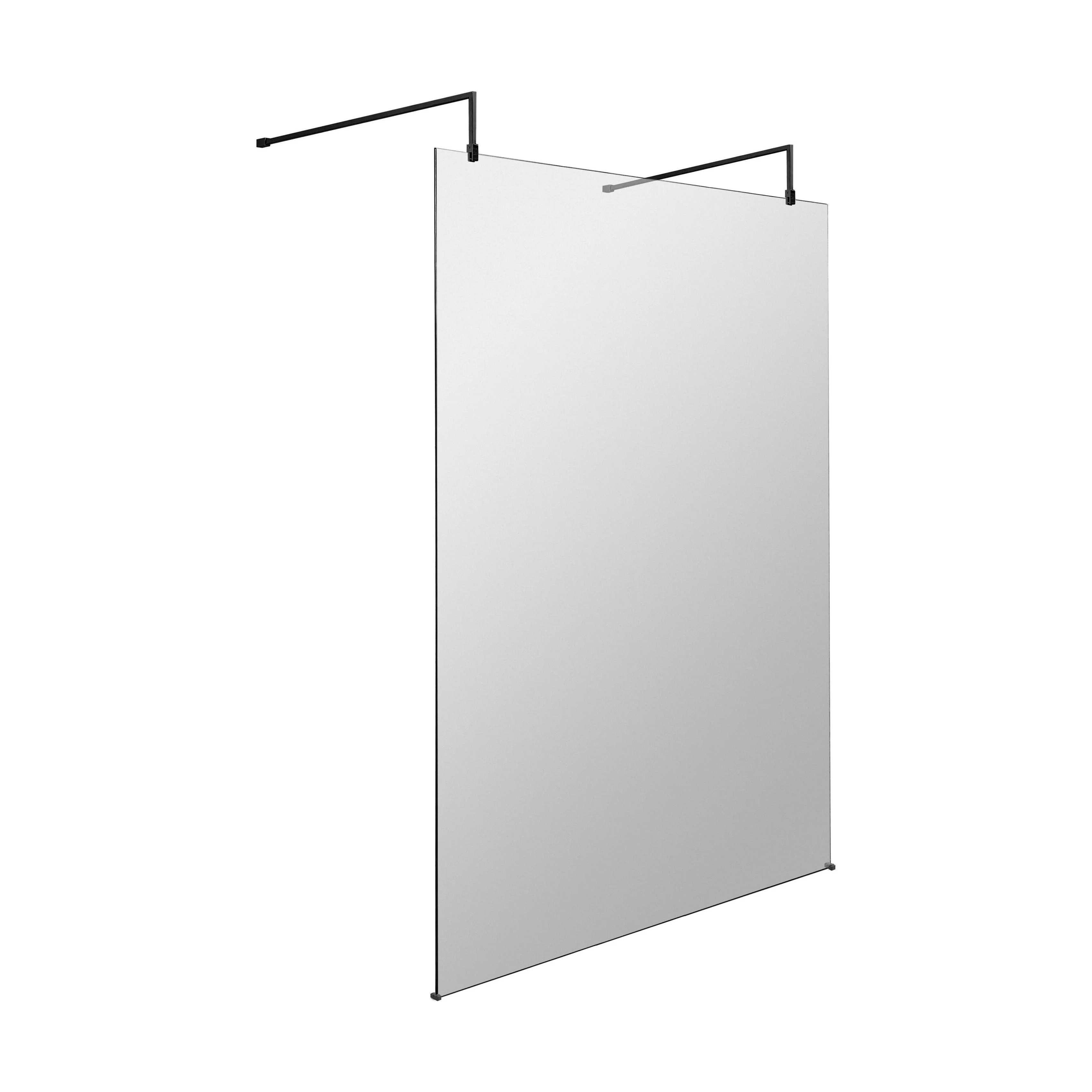 Balterley Contemporary Bathroom 8mm Glass Wetroom Screen with Arms & Feet, Chrome Finish, 1950 x 698 x 14mm - Image 12