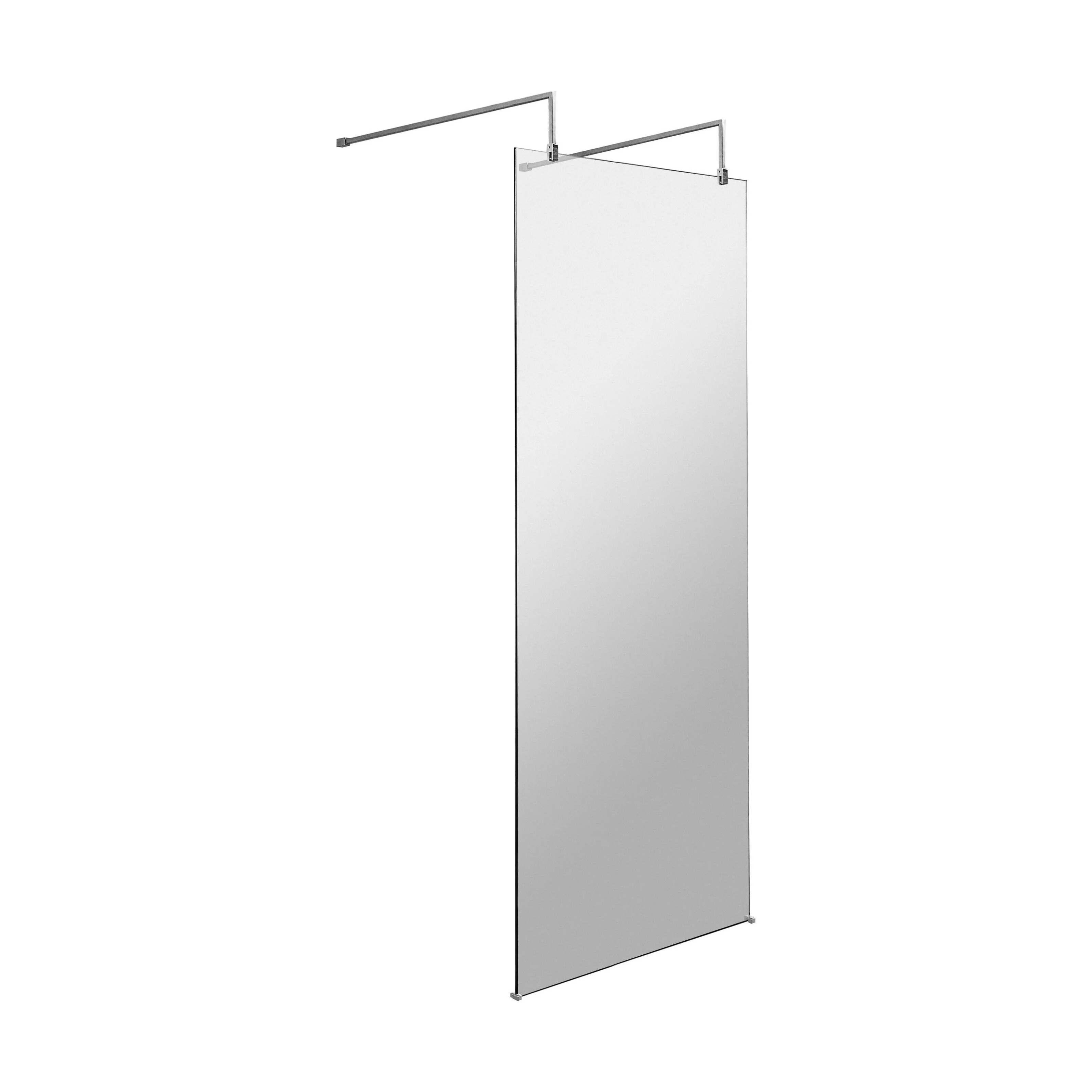 Balterley Contemporary Bathroom 8mm Glass Wetroom Screen with Arms & Feet, Chrome Finish, 1950 x 698 x 14mm - Image 20