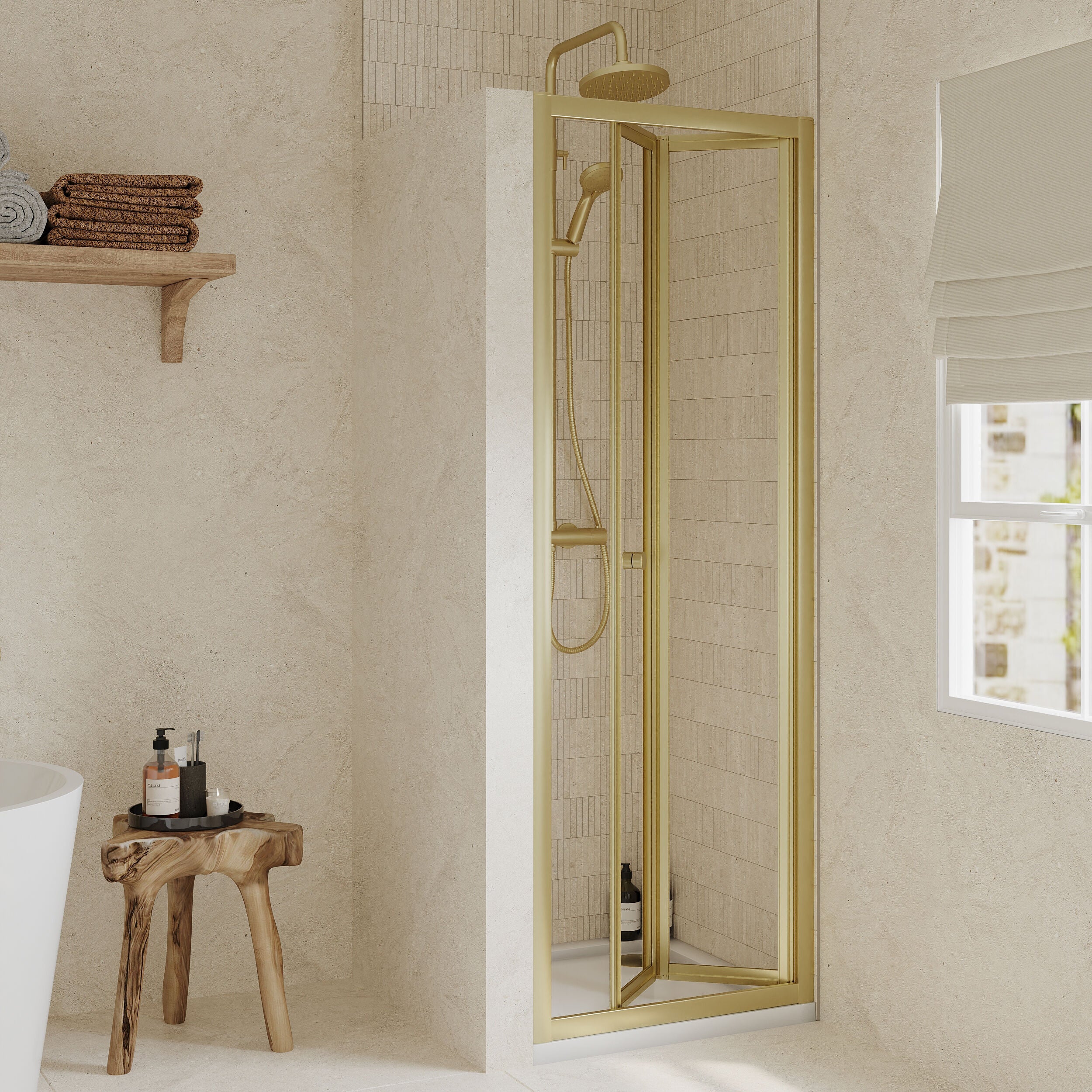 Almington 4mm Toughened Safety Glass Bi-Fold Shower Door, H: 1900mm, Choice of Size and Colour - Image 42