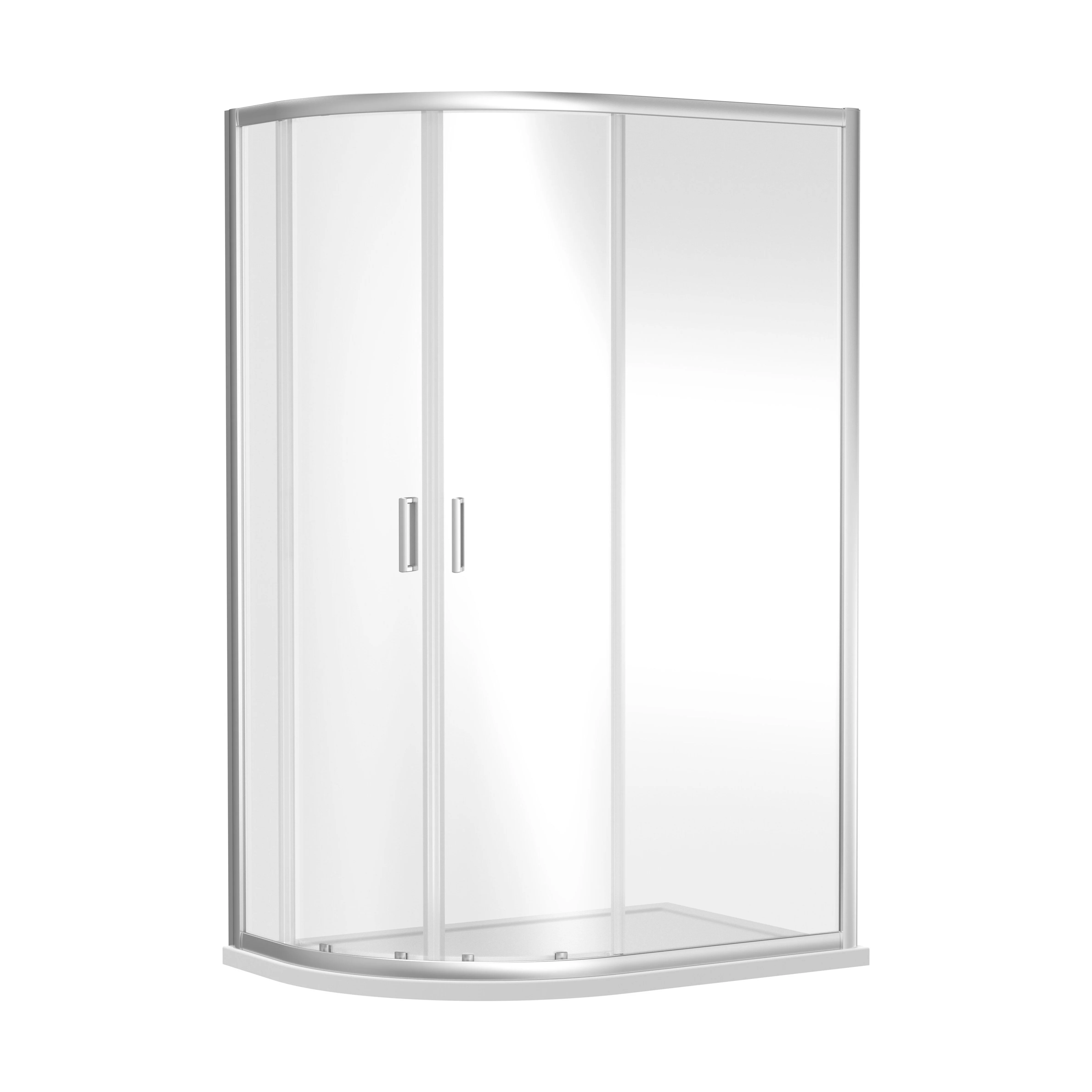 Offset Quadrant 6mm Toughened Safety Glass Shower Enclosure - 1200mm x 800mm - Chrome
