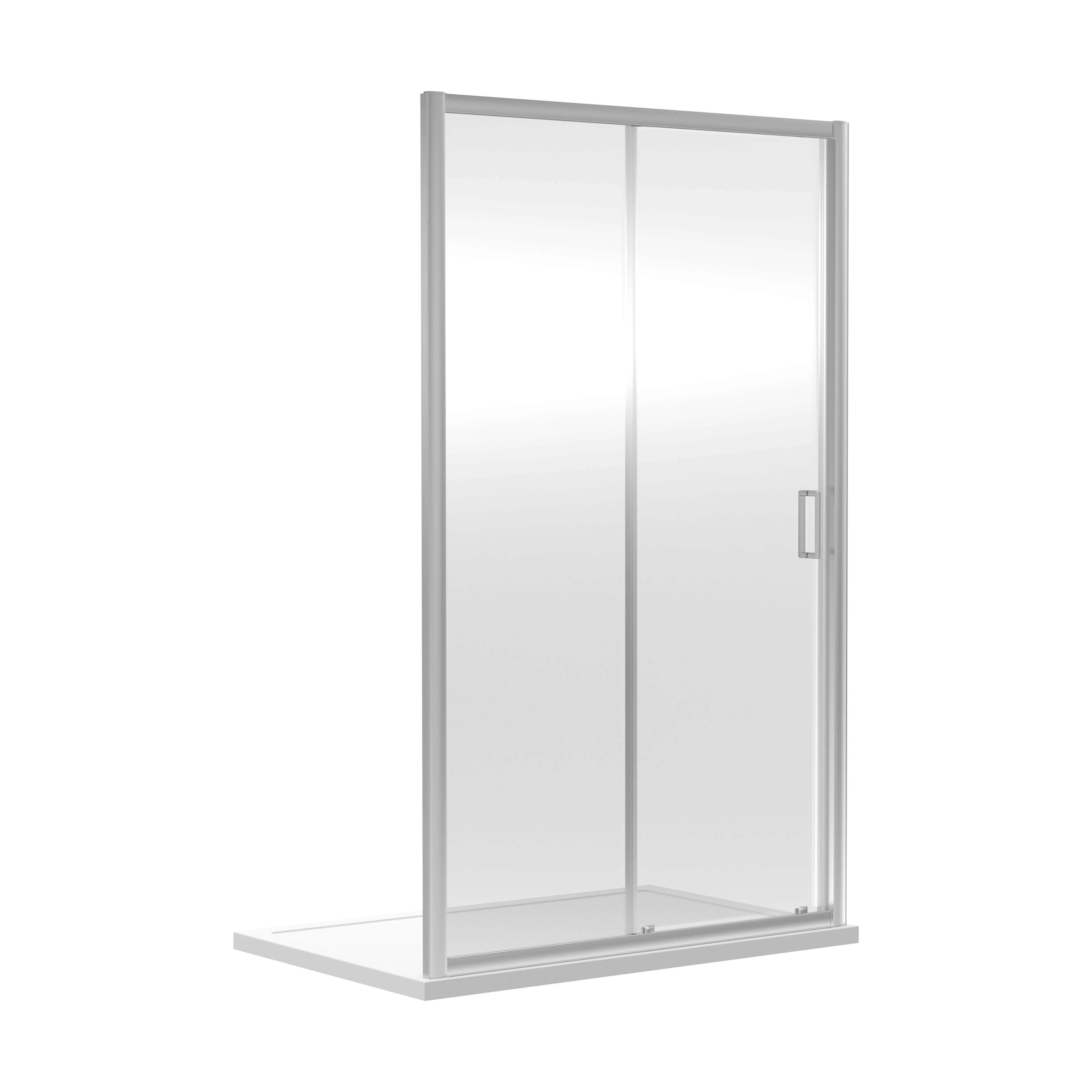 6mm Toughened Safety Glass Reversible Sliding Shower Door - 1000mm - Chrome